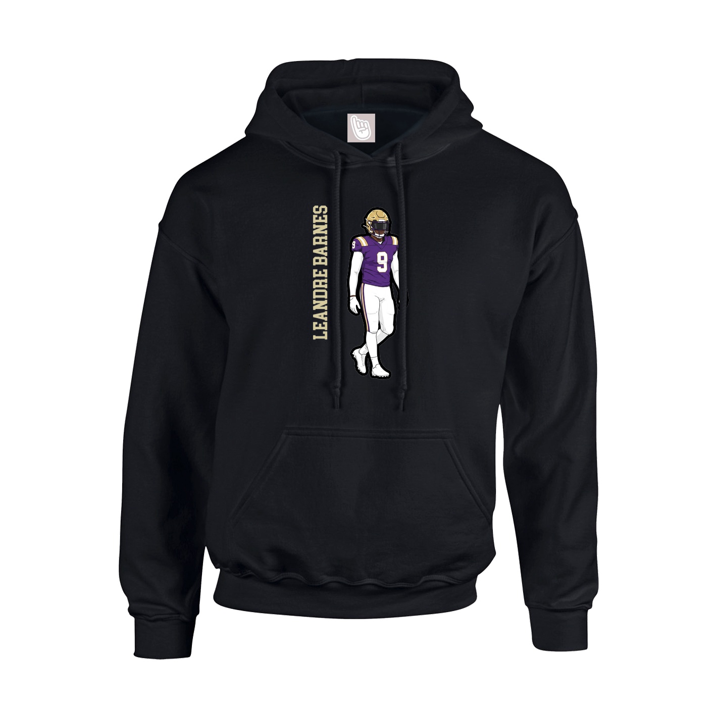 Youth Hoodie — Name Vertical in Black
