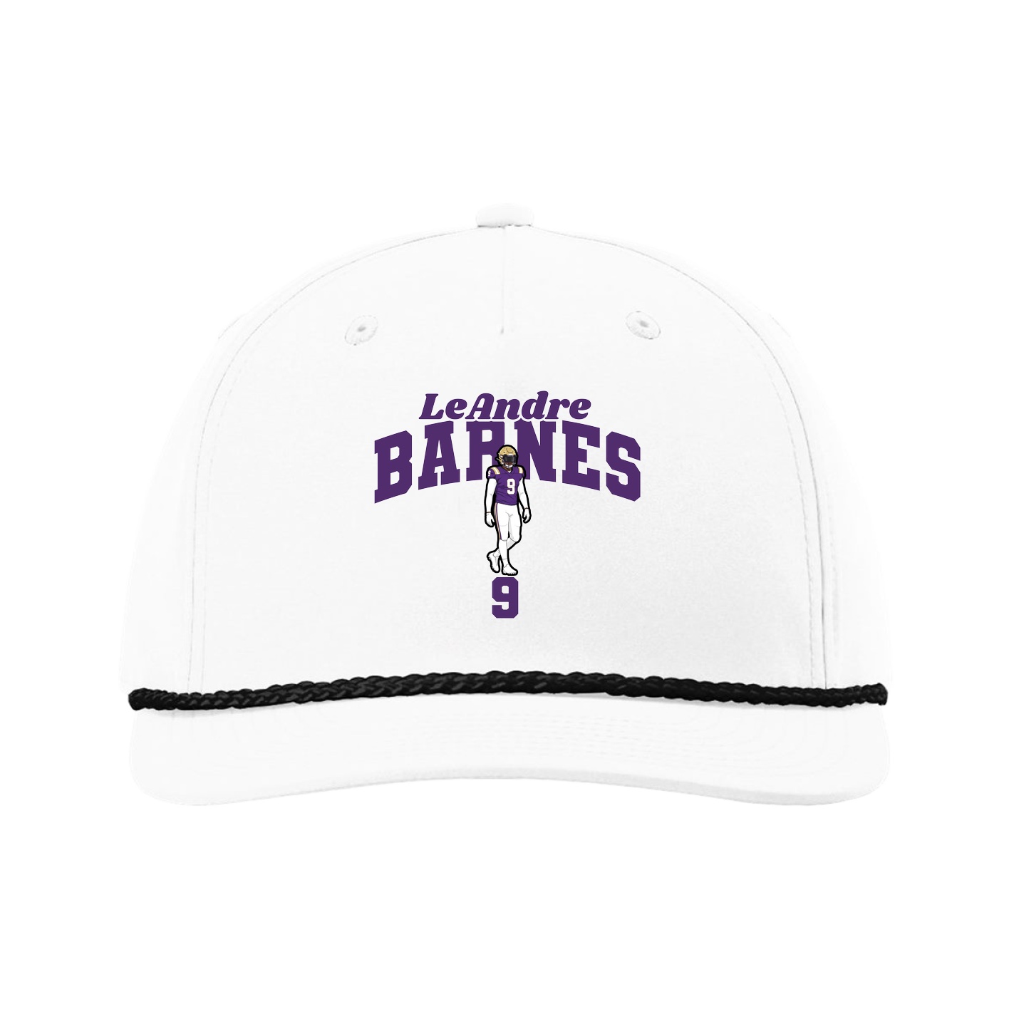 Five-Panel Classic Rope Cap — Signature Arch in White