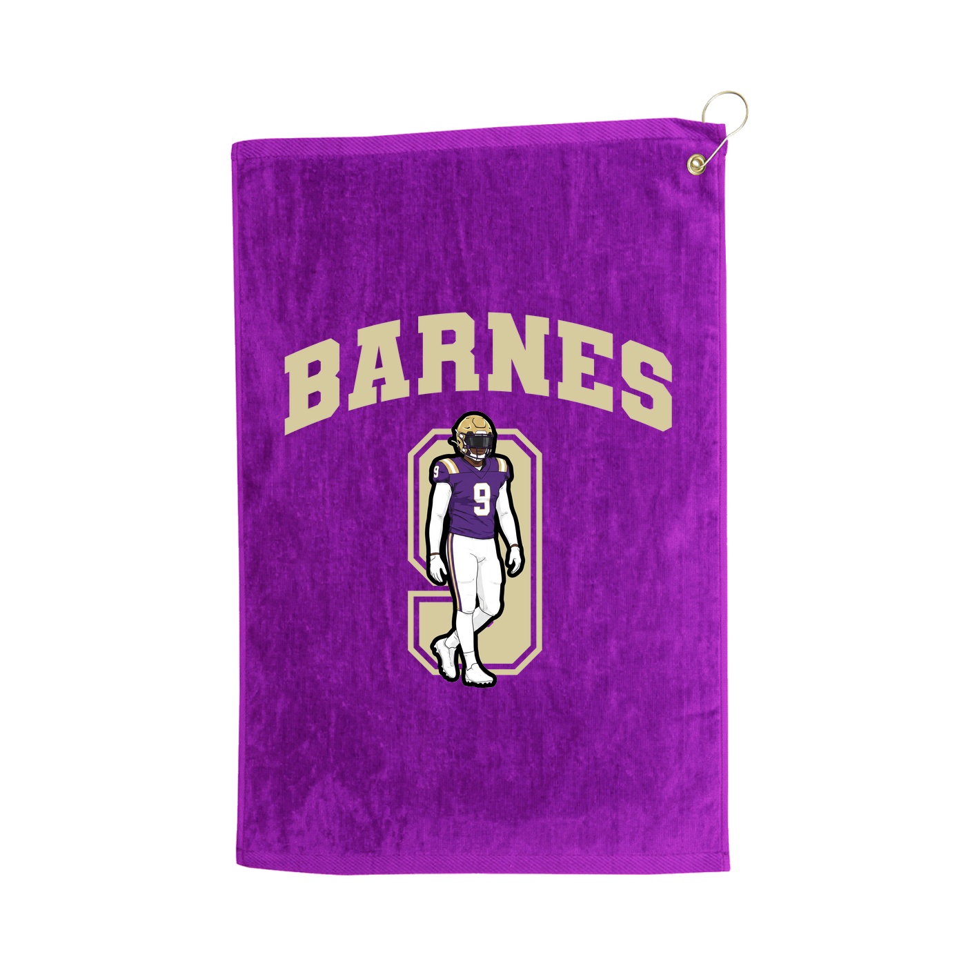 Golf Towel — Number in Purple