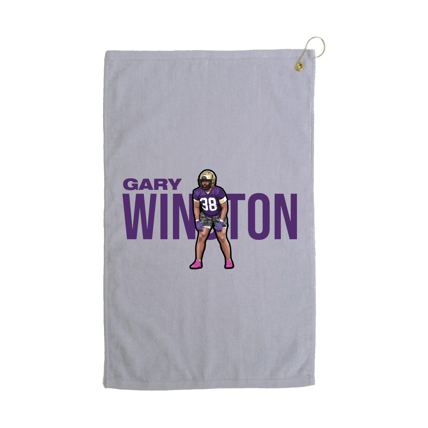 Golf Towel — Player Name in Grey