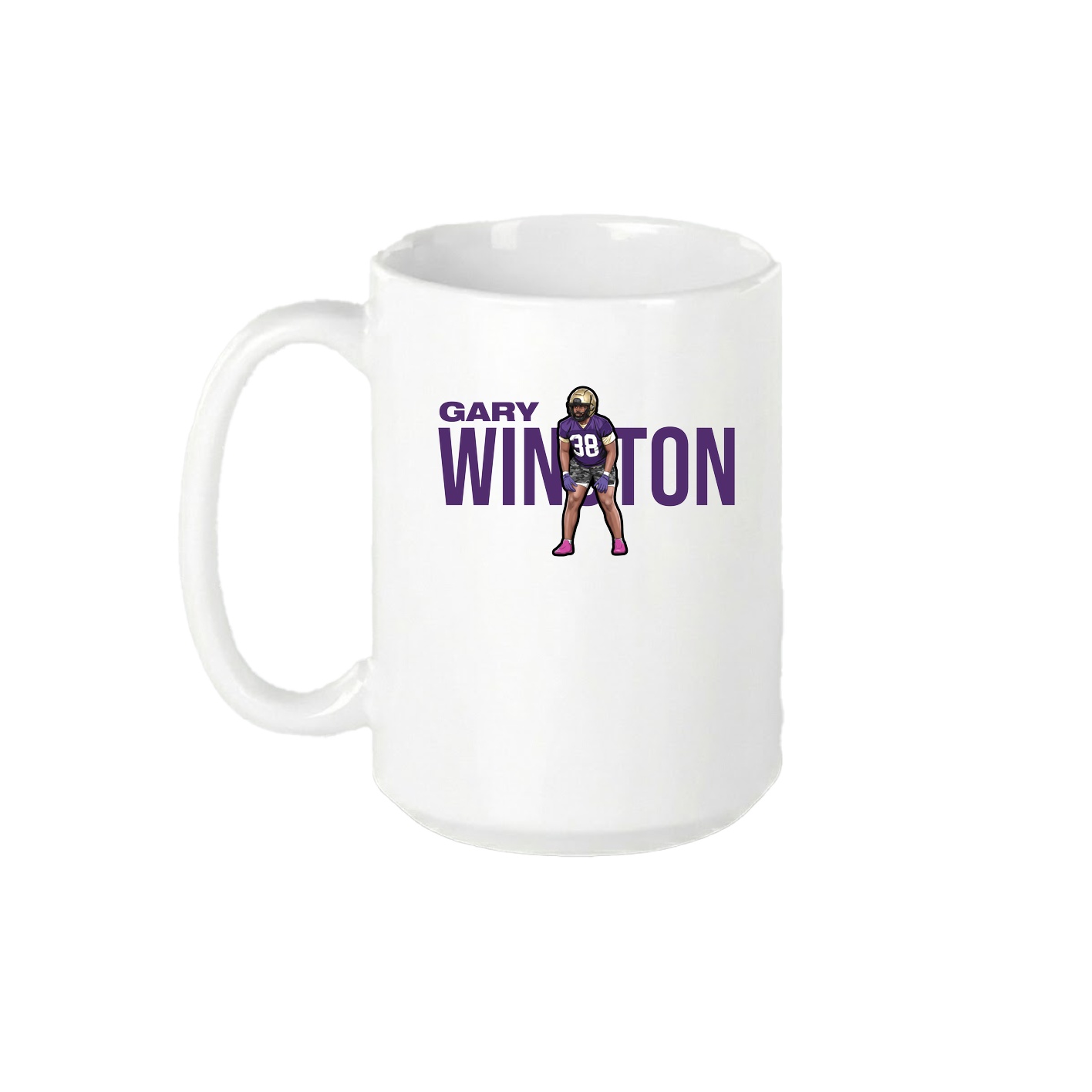 15oz Coffee Mug — Player Name in White