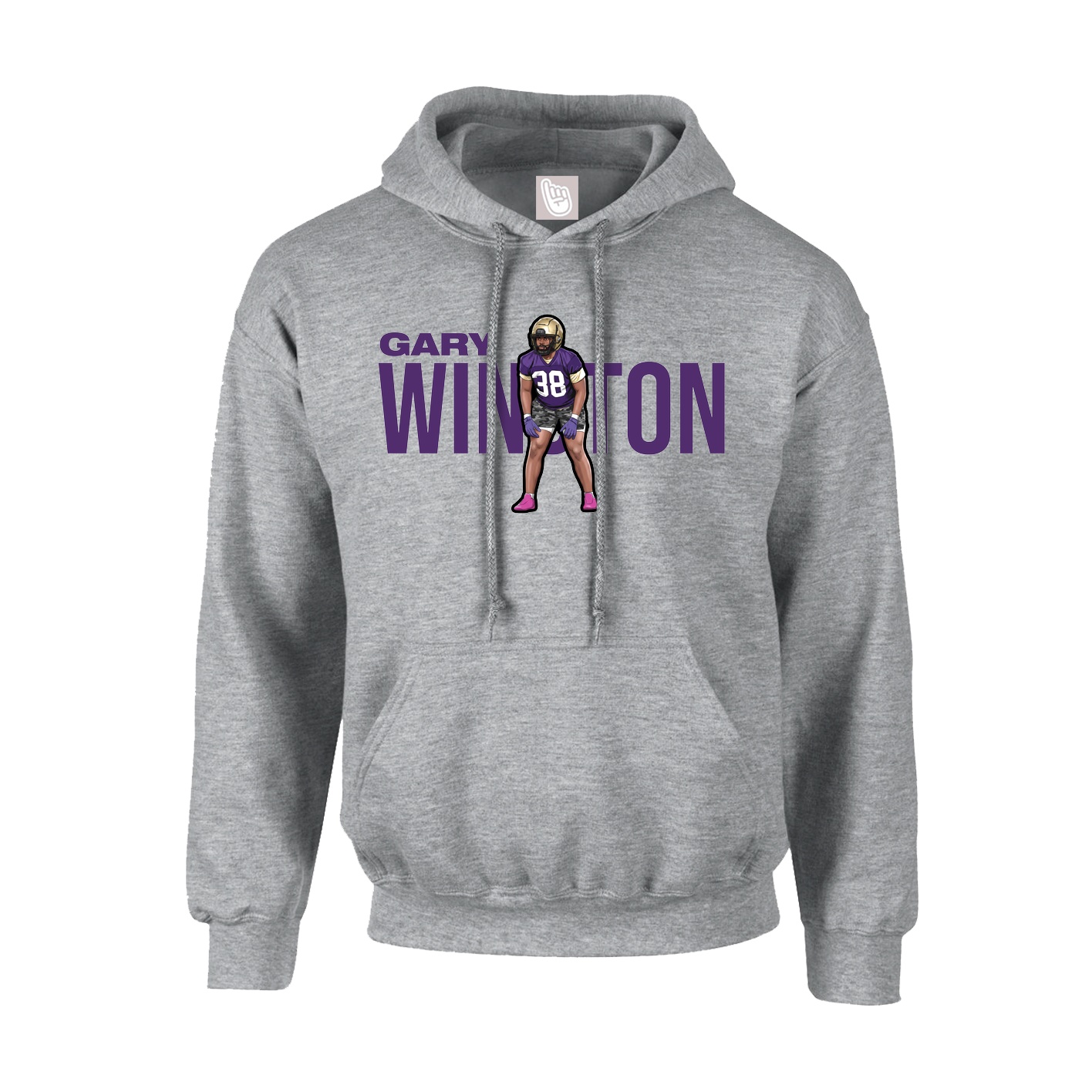 Youth Hoodie — Player Name in Grey