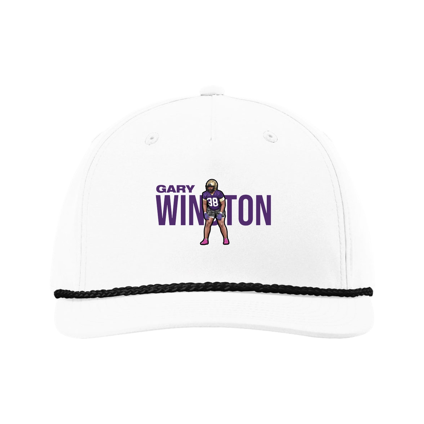 Five-Panel Classic Rope Cap — Player Name in White