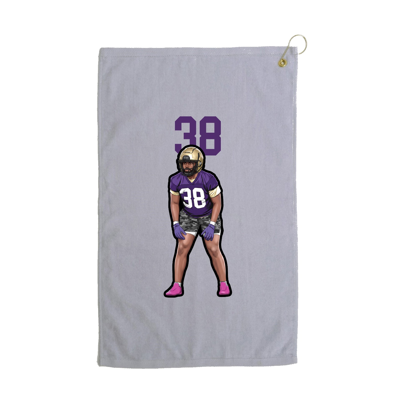 Golf Towel — Number Top in Grey