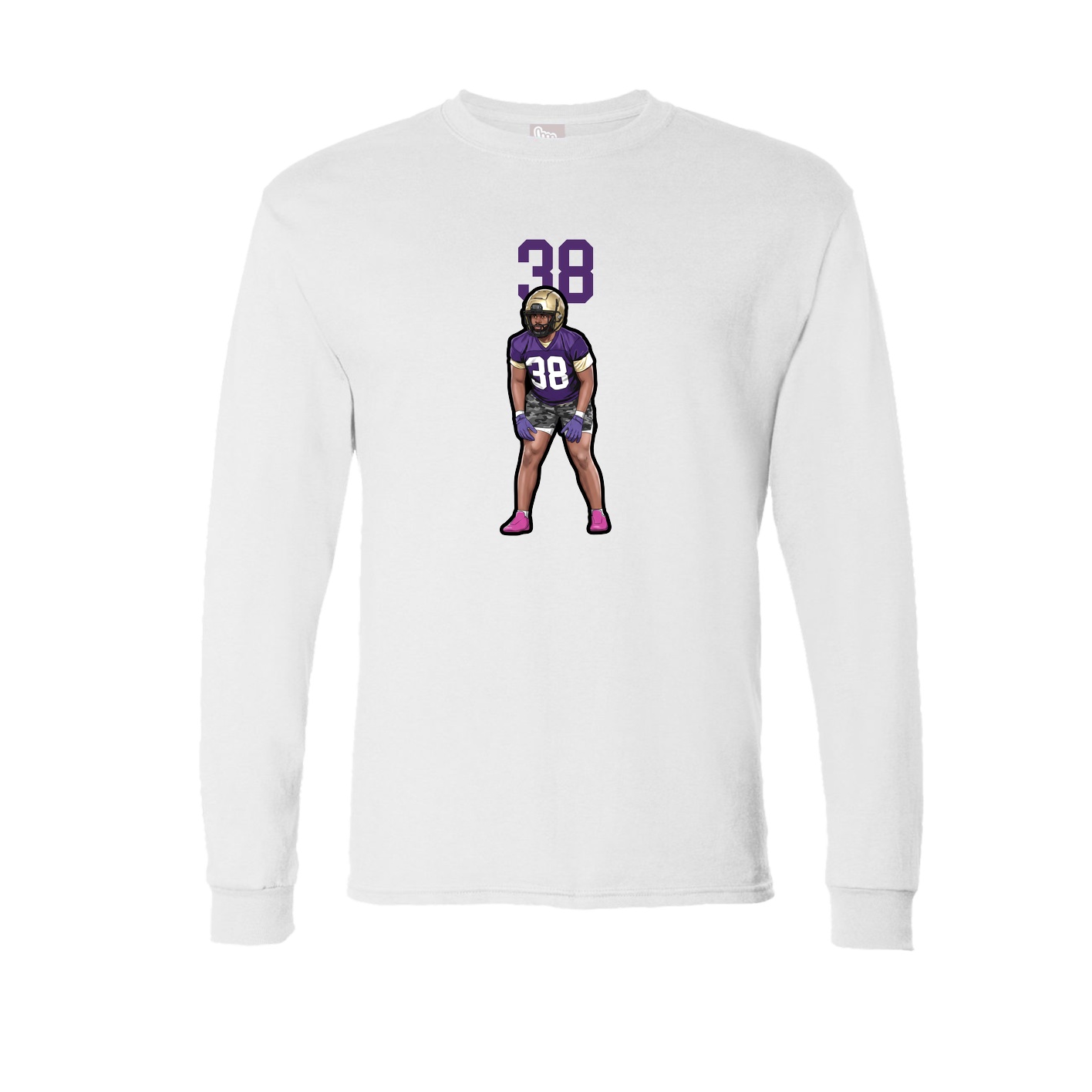 Long Sleeve Tee — Number Top in White