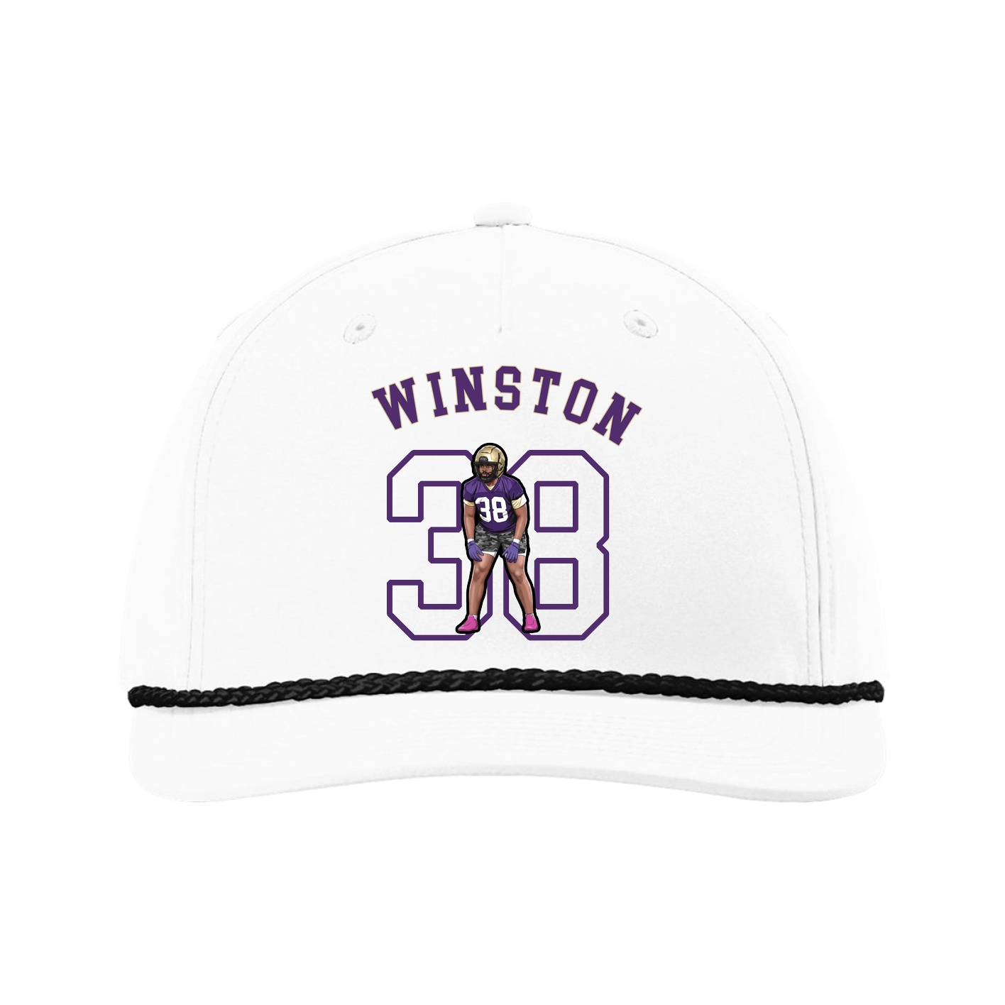 Five-Panel Classic Rope Cap — Shirsey Arch in White