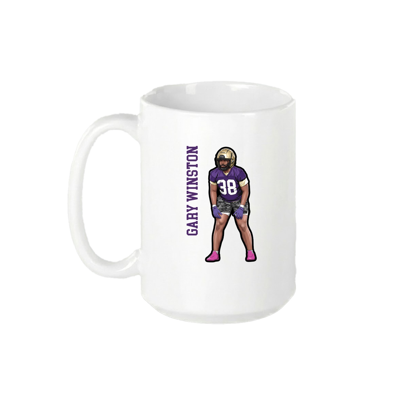 15oz Coffee Mug — Name Vertical in White