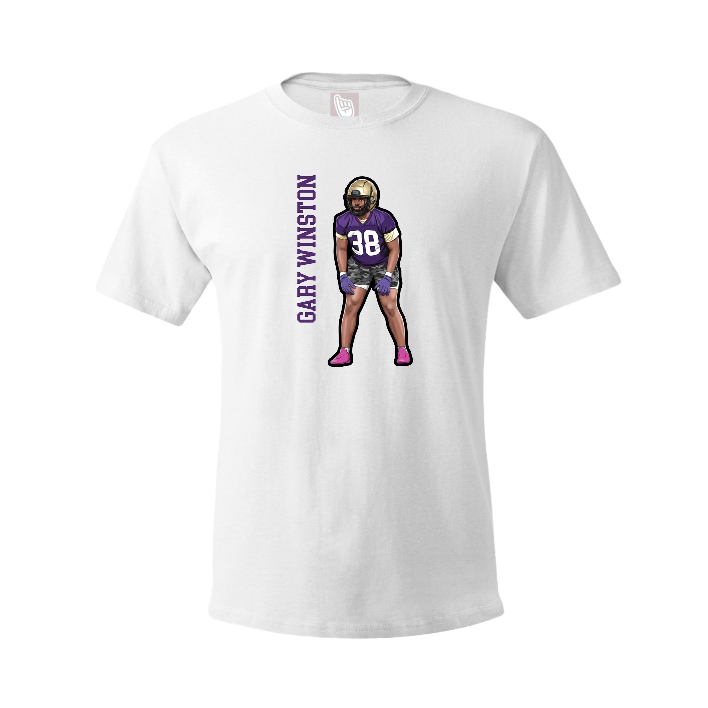 Youth Tee — Name Vertical in White