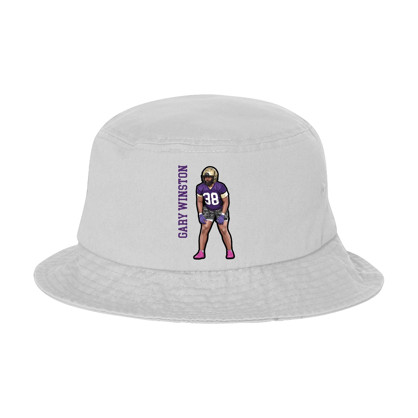 Bucket Cap — Name Vertical in White