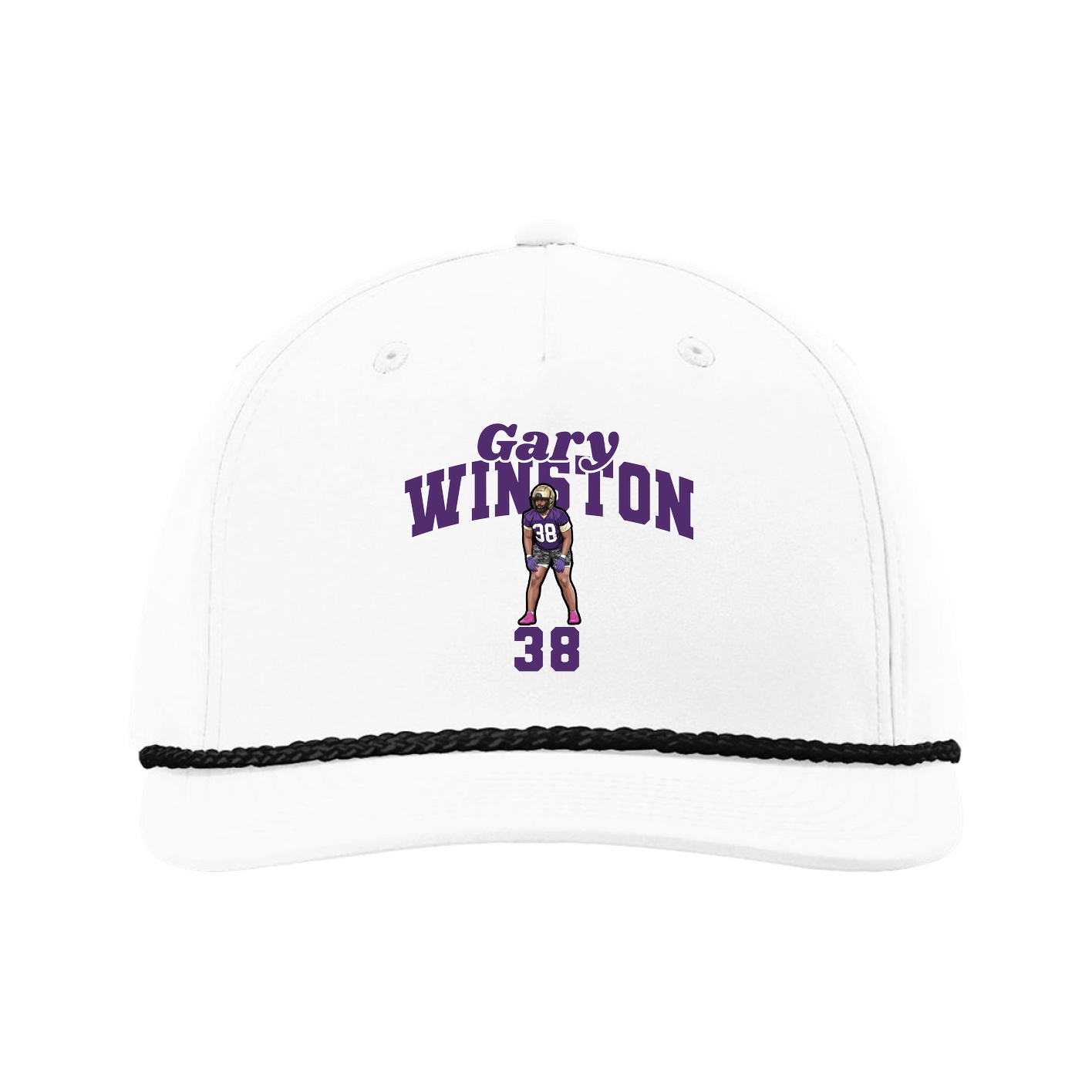 Five-Panel Classic Rope Cap — Signature Arch in White