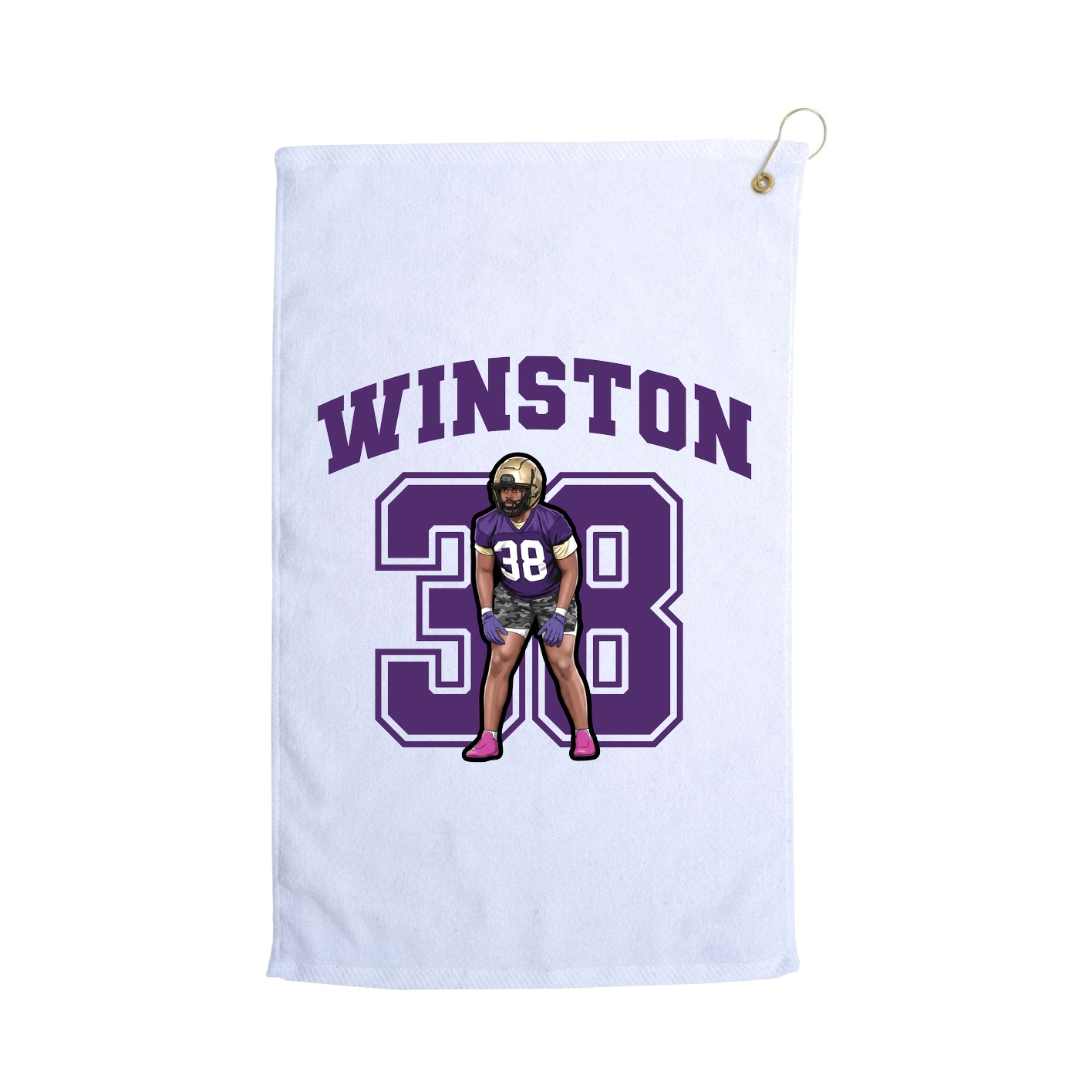 Golf Towel — Number in White