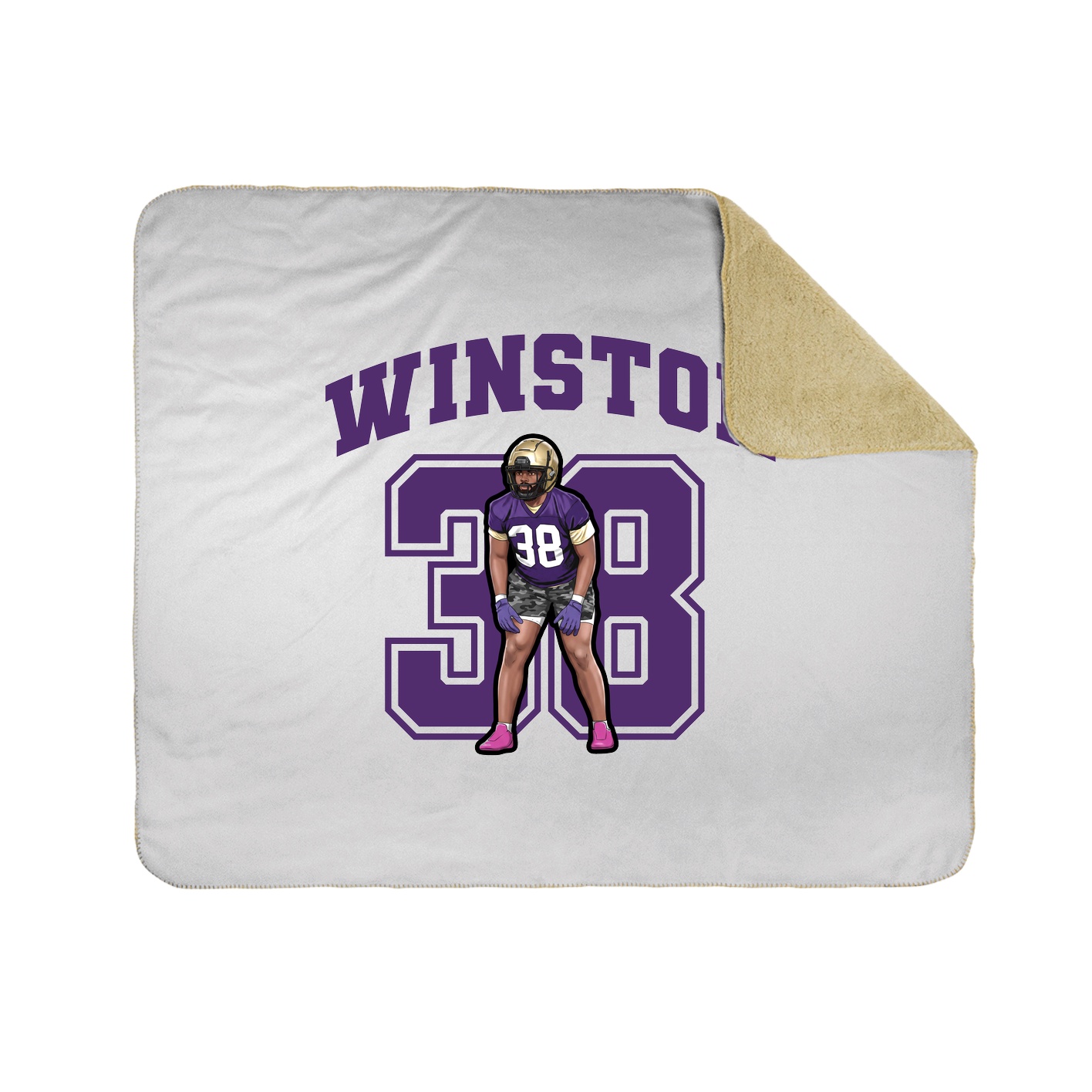 Throw Blanket — Number in White