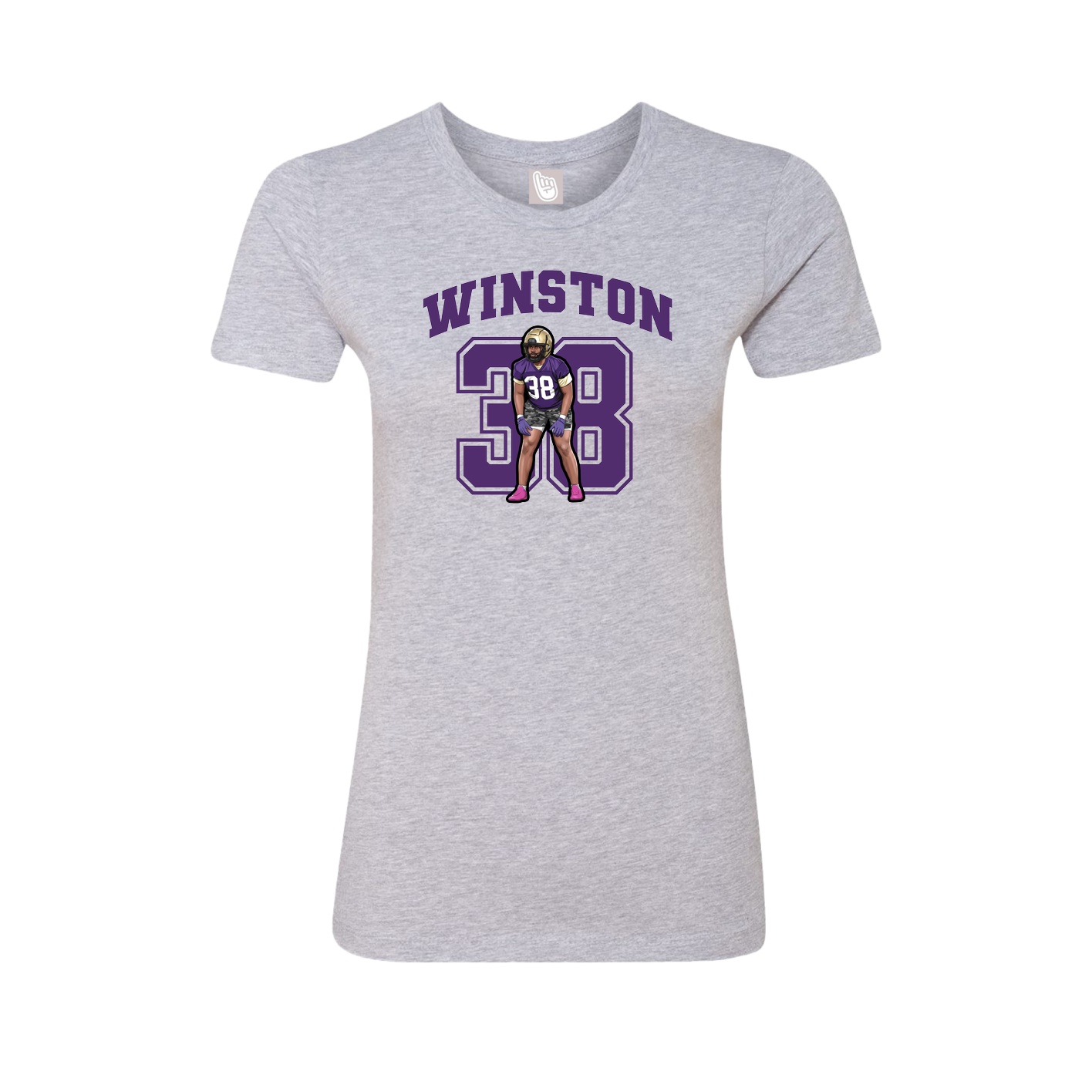 Fitted Women's Tee — Number in Grey