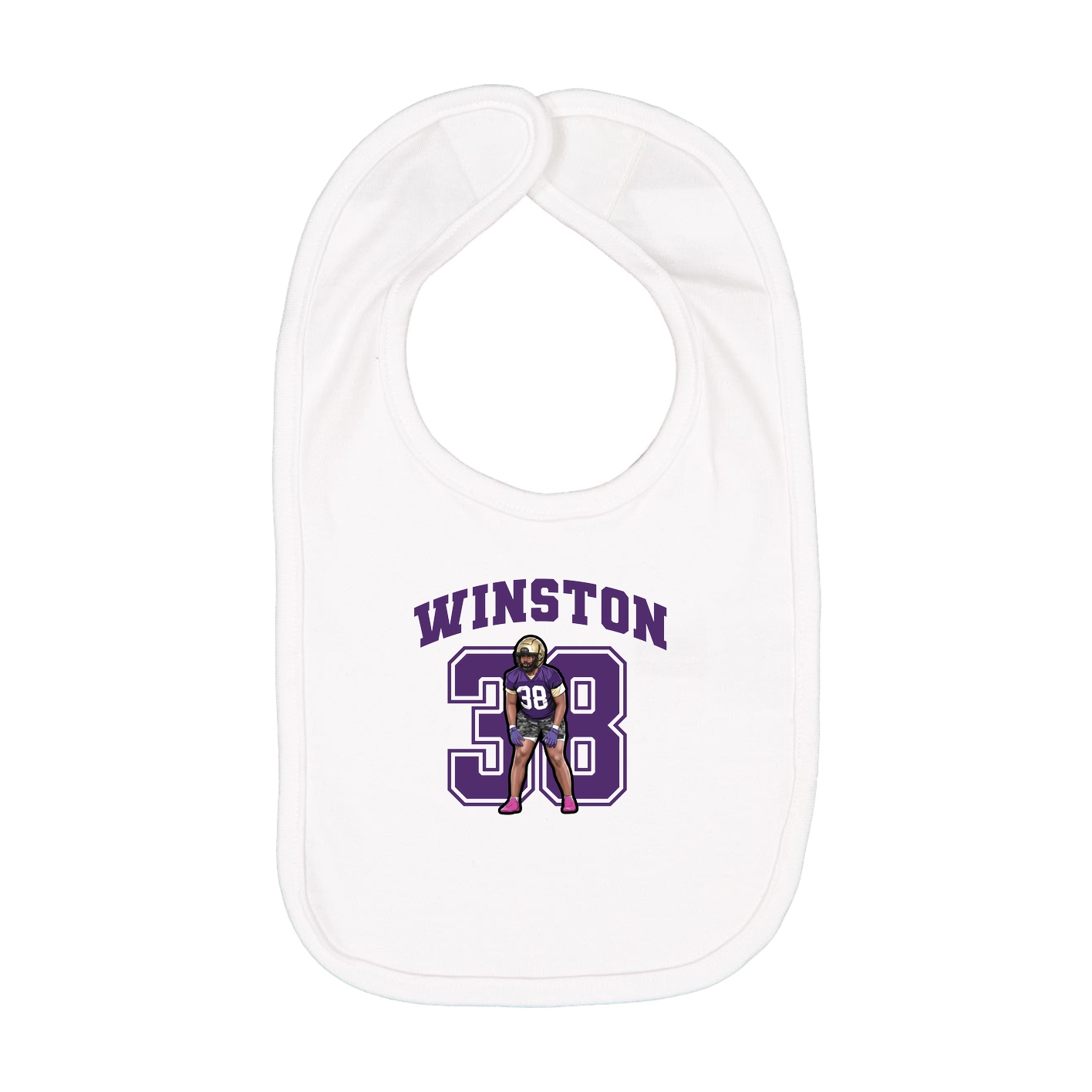 Infant Bib — Number in White