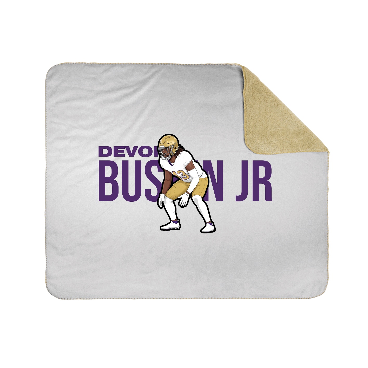 Throw Blanket — Player Name in White