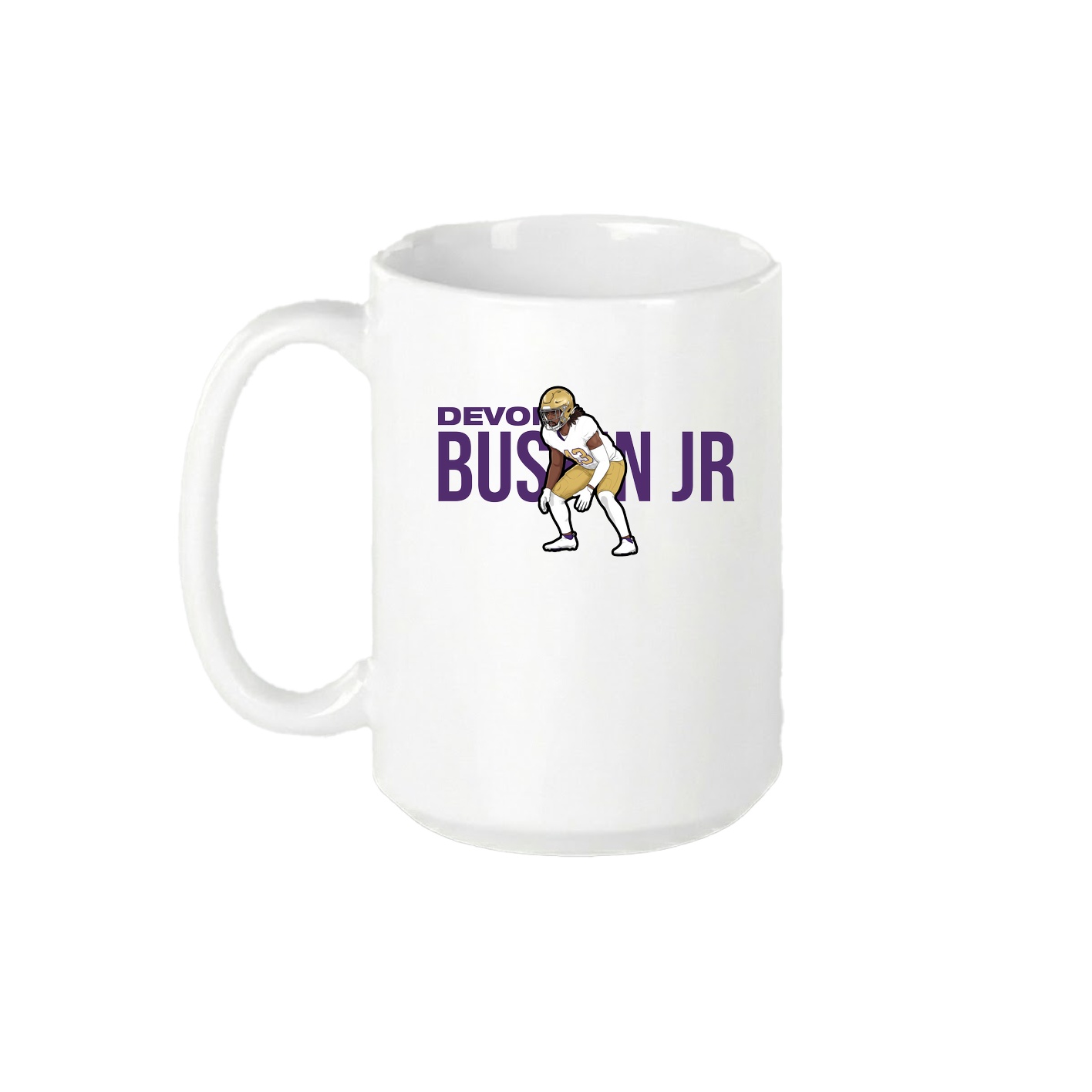 15oz Coffee Mug — Player Name in White