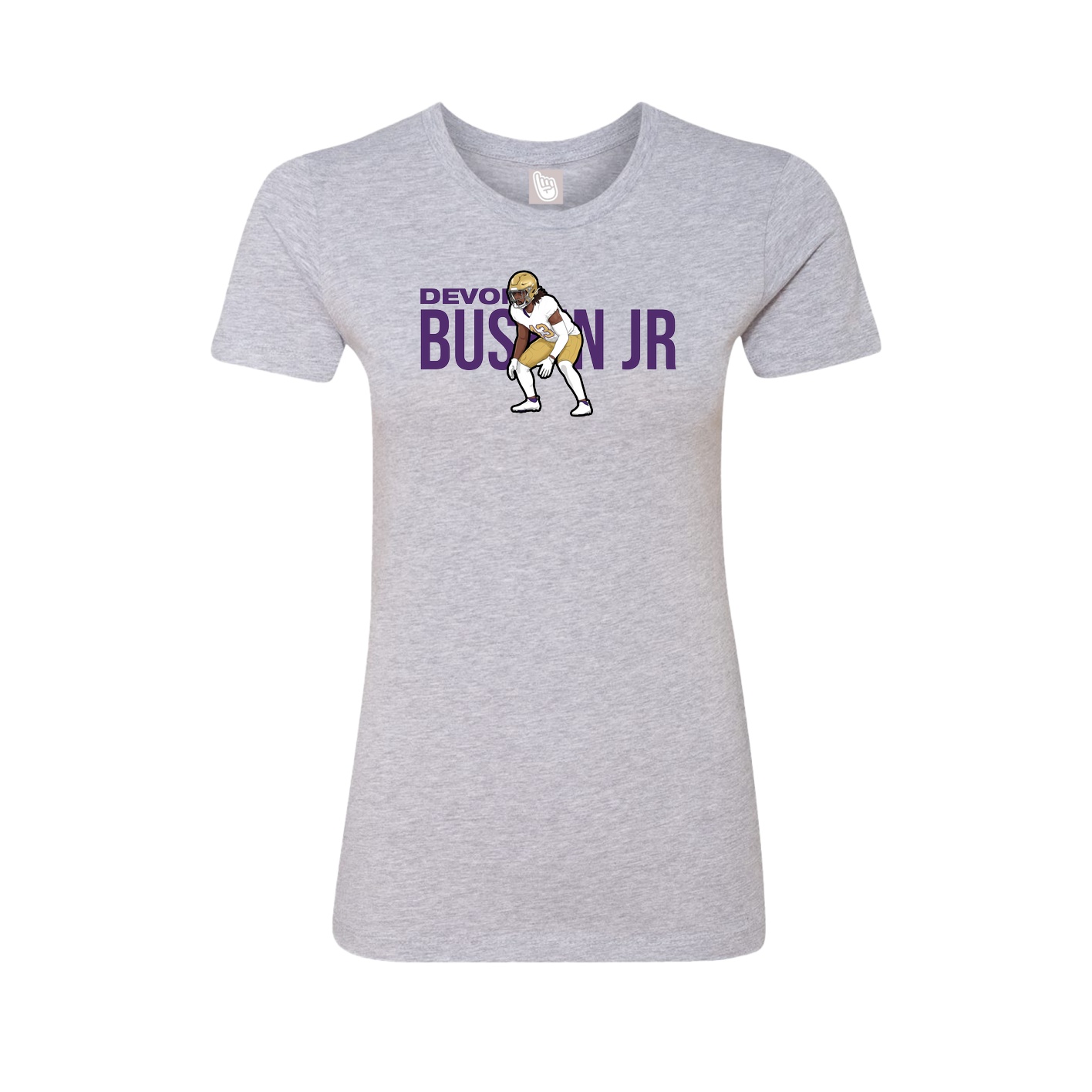 Fitted Women's Tee — Player Name in Grey