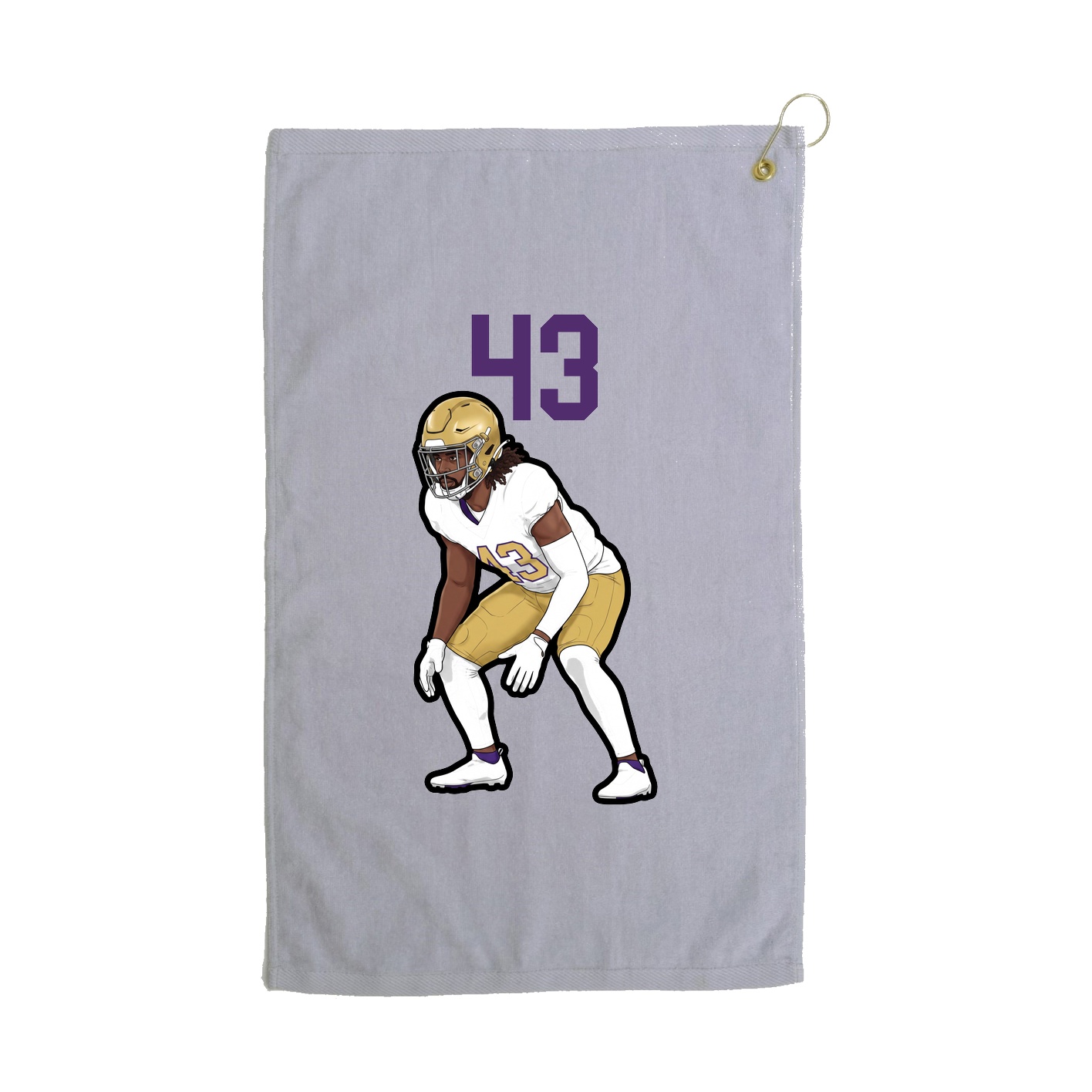 Golf Towel — Number Top in Grey