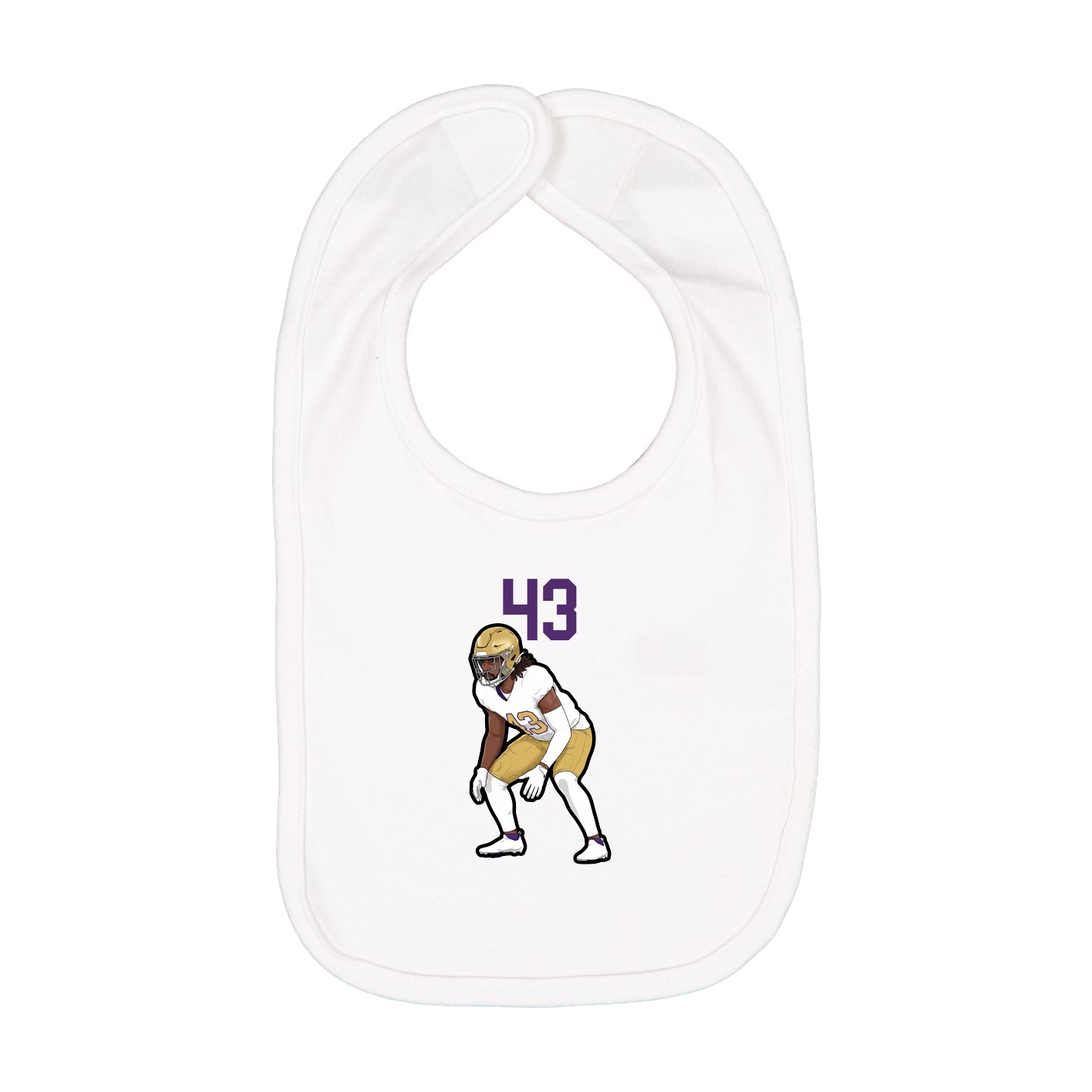 Infant Bib — Number Top in White