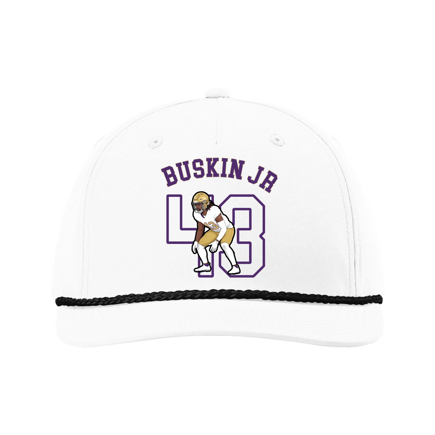Five-Panel Classic Rope Cap — Shirsey Arch in White