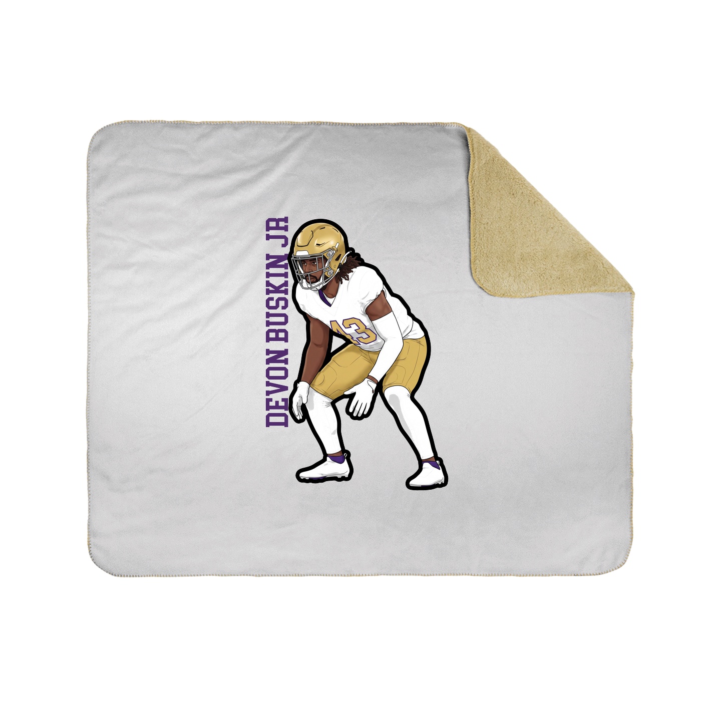 Throw Blanket — Name Vertical in White