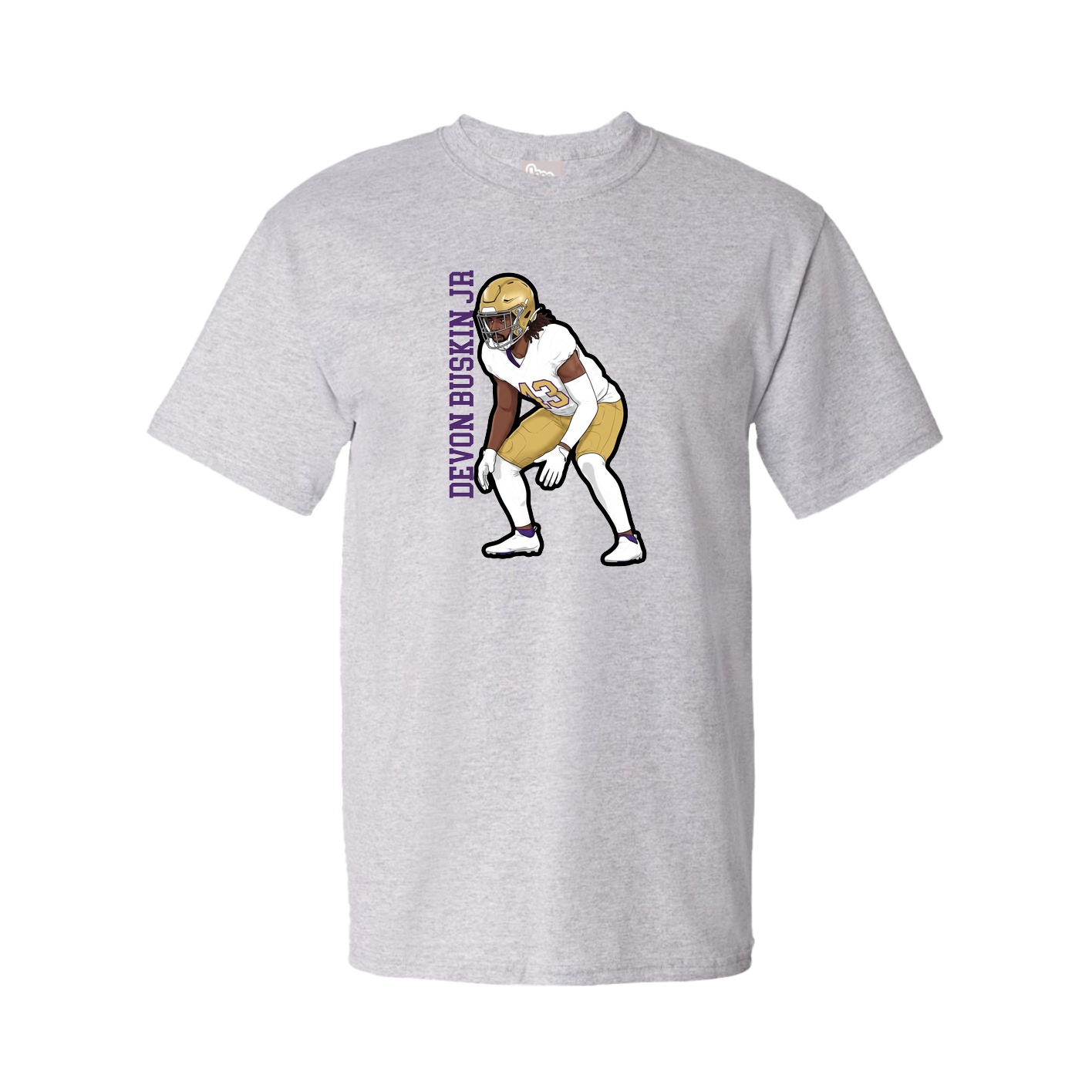 Tee — Name Vertical in Grey