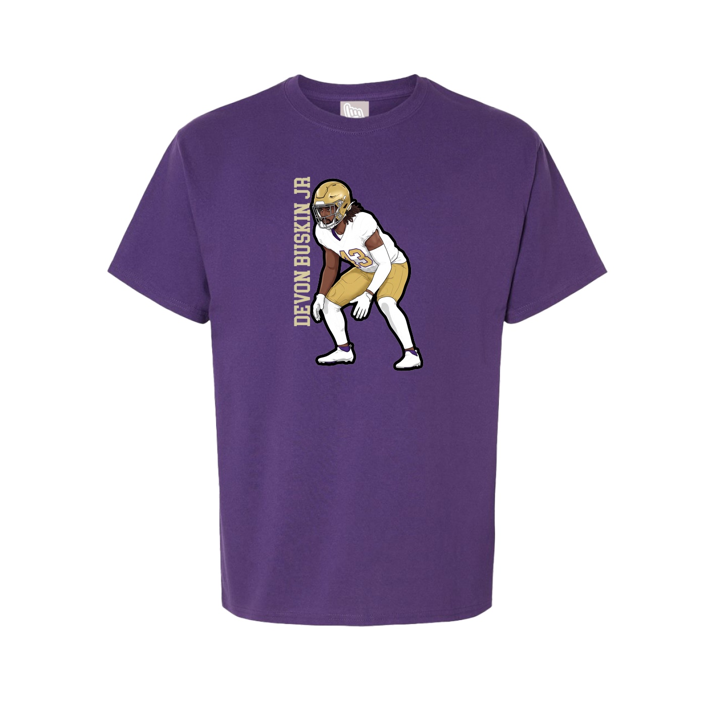 Youth Tee — Name Vertical in Purple