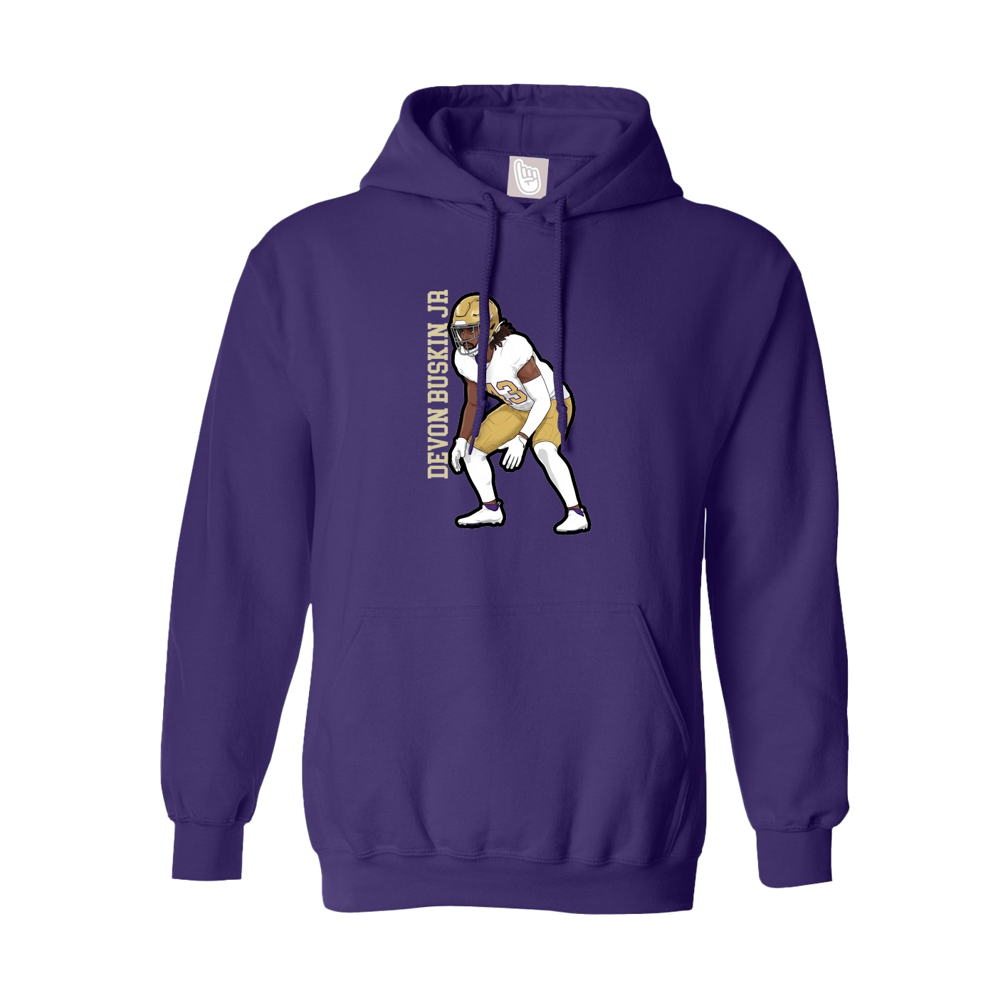 Youth Hoodie — Name Vertical in Purple