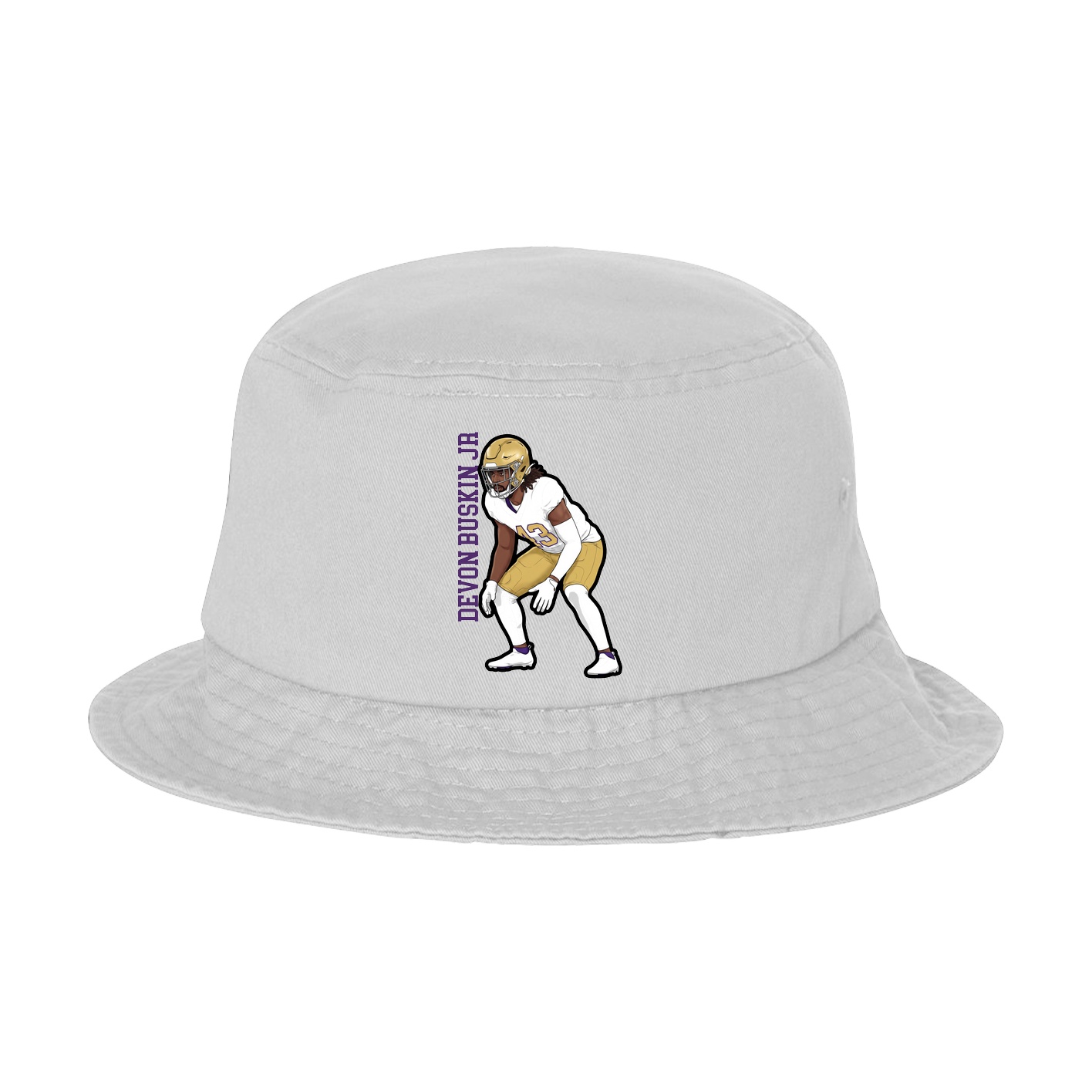 Bucket Cap — Name Vertical in White