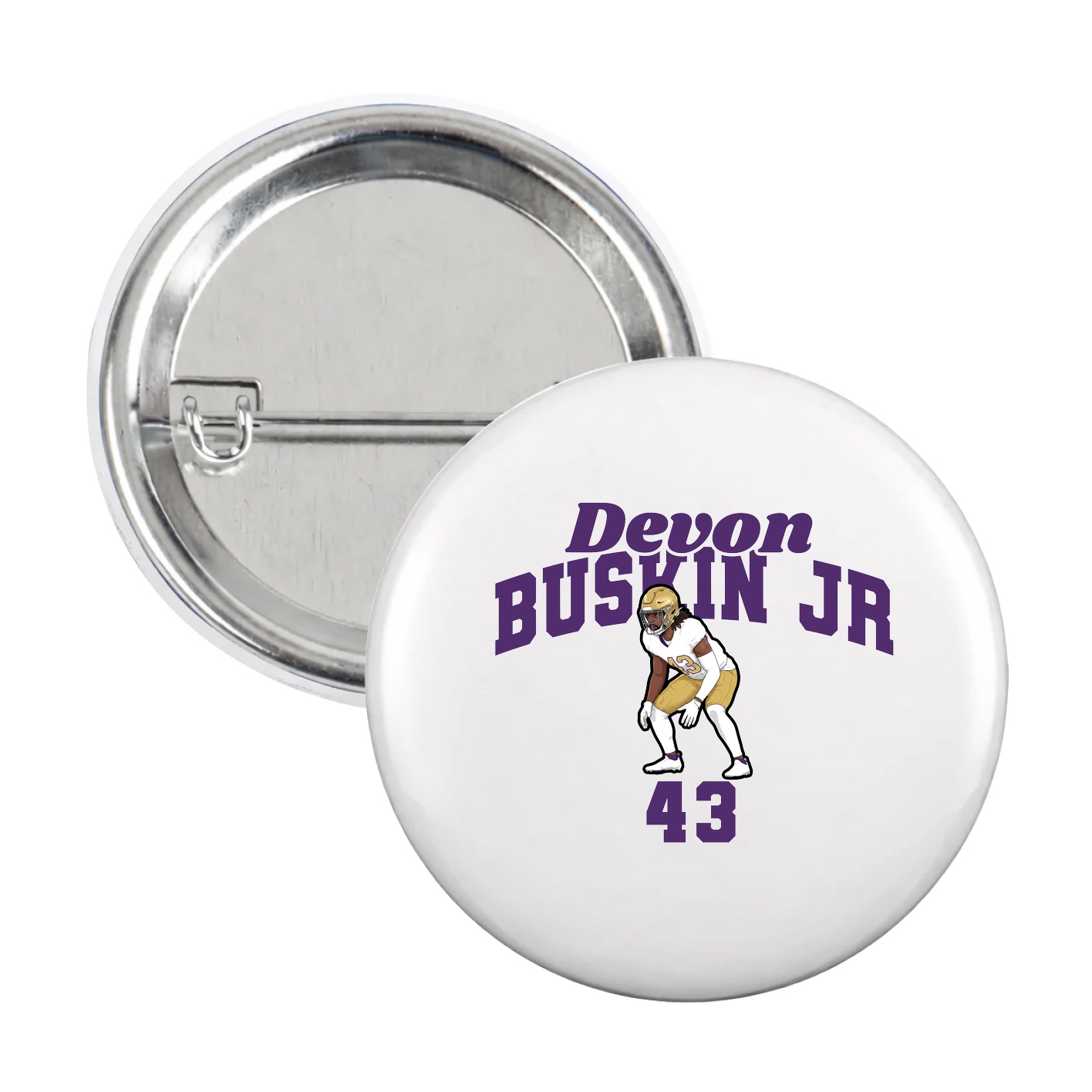 Game Day Button — Signature Arch in White