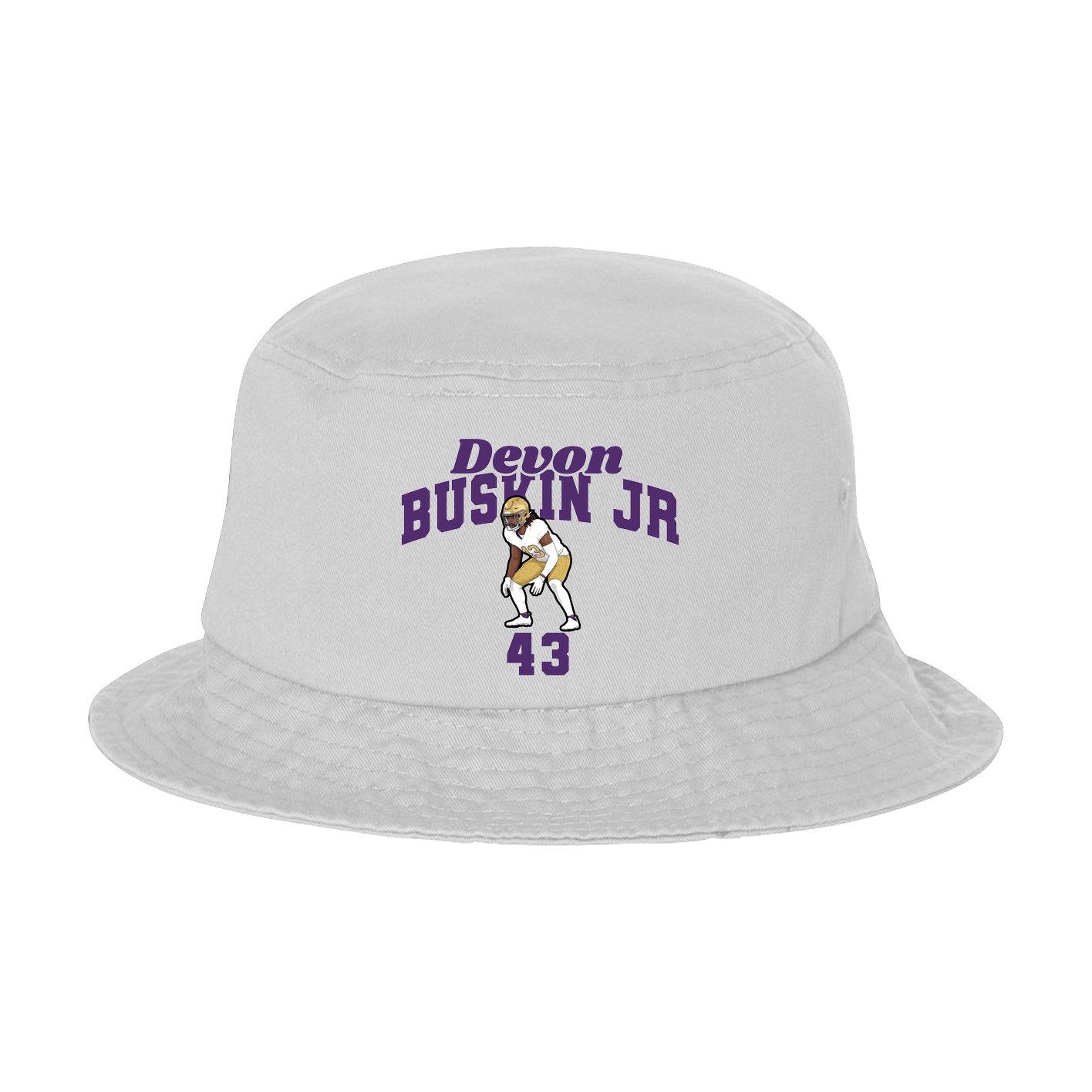 Bucket Cap — Signature Arch in White