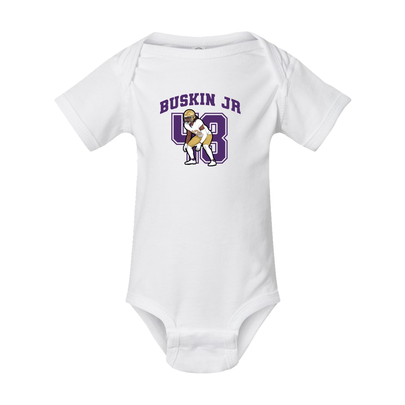 Baby Onesie — Number in White