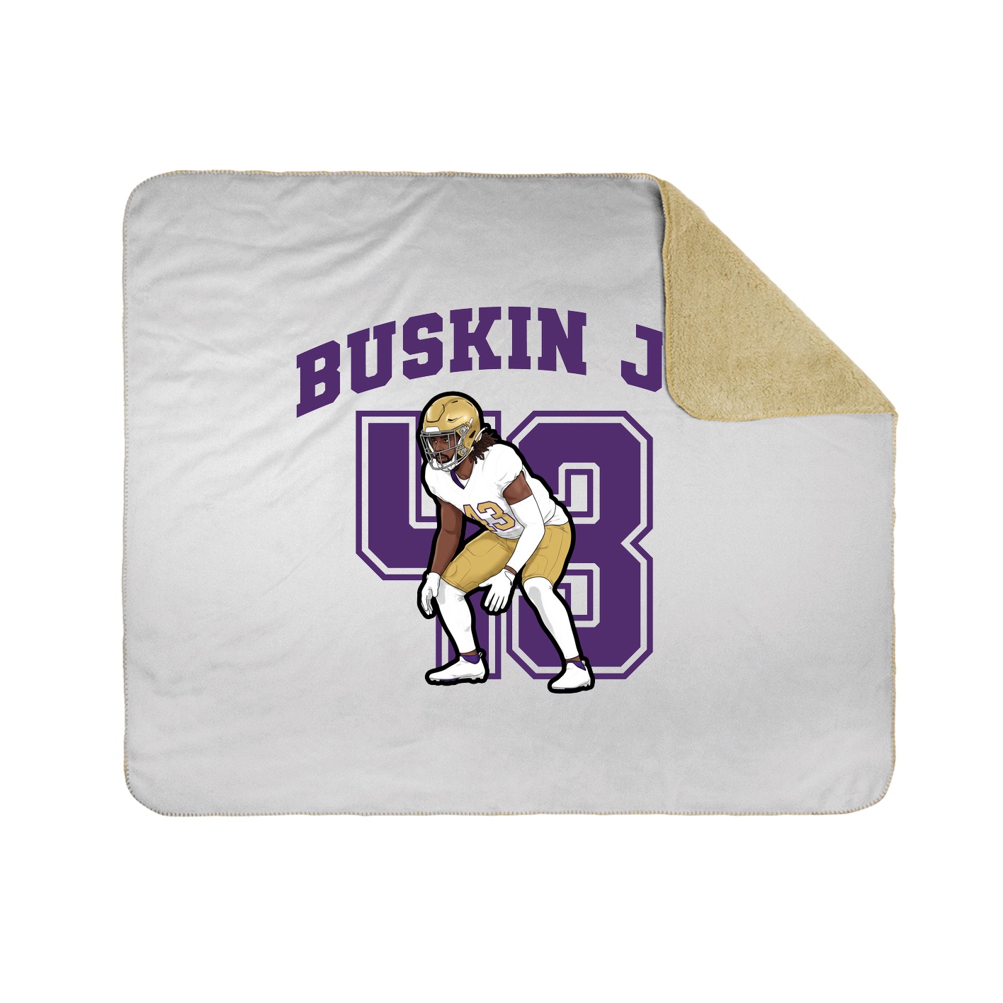 Throw Blanket — Number in White