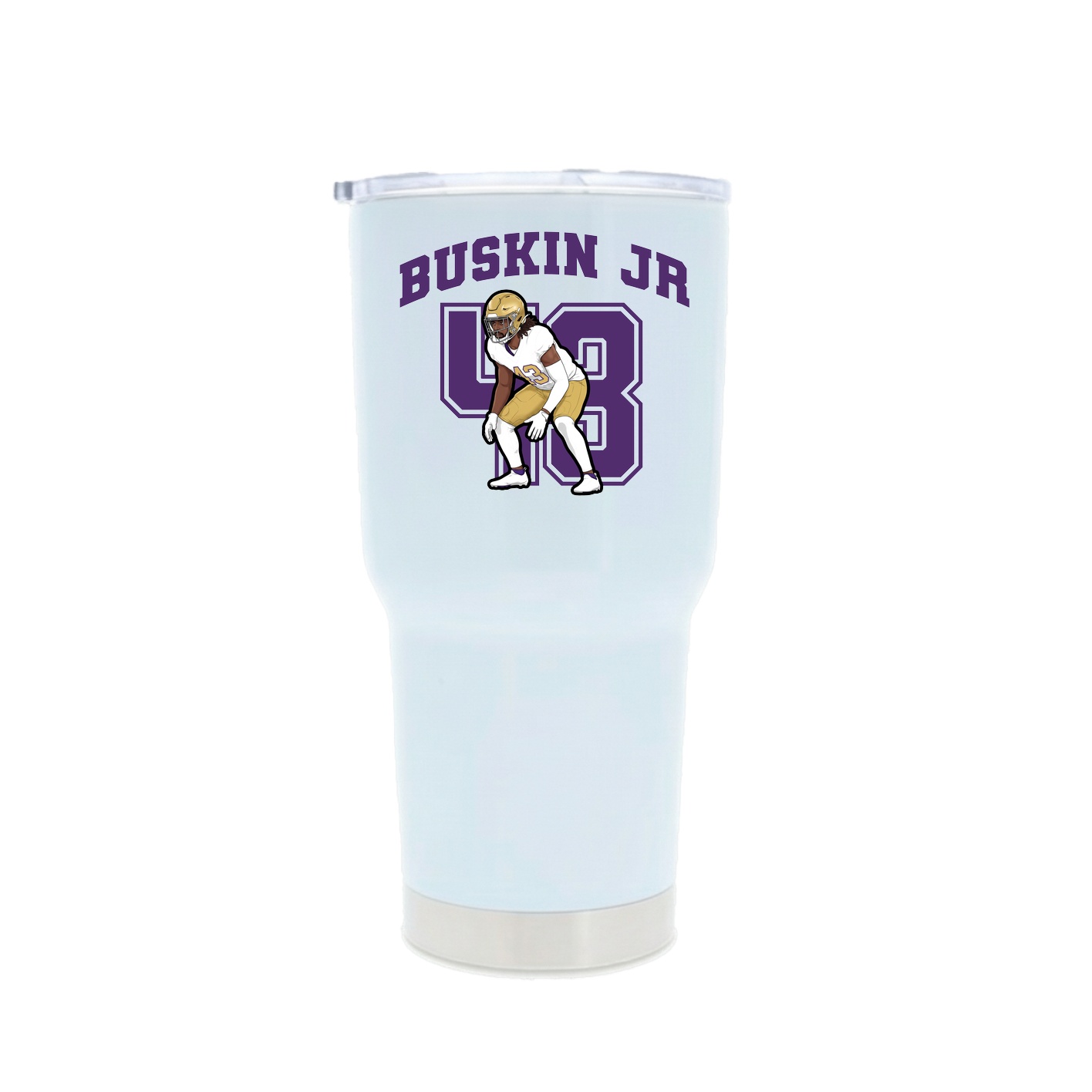 30oz Stainless Steel Tumbler — Number in White