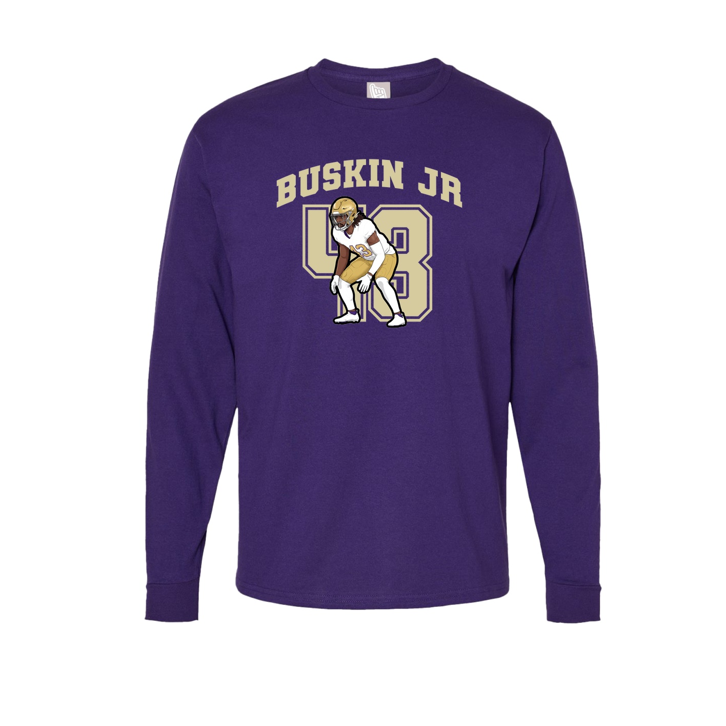 Long Sleeve Tee — Number in Purple