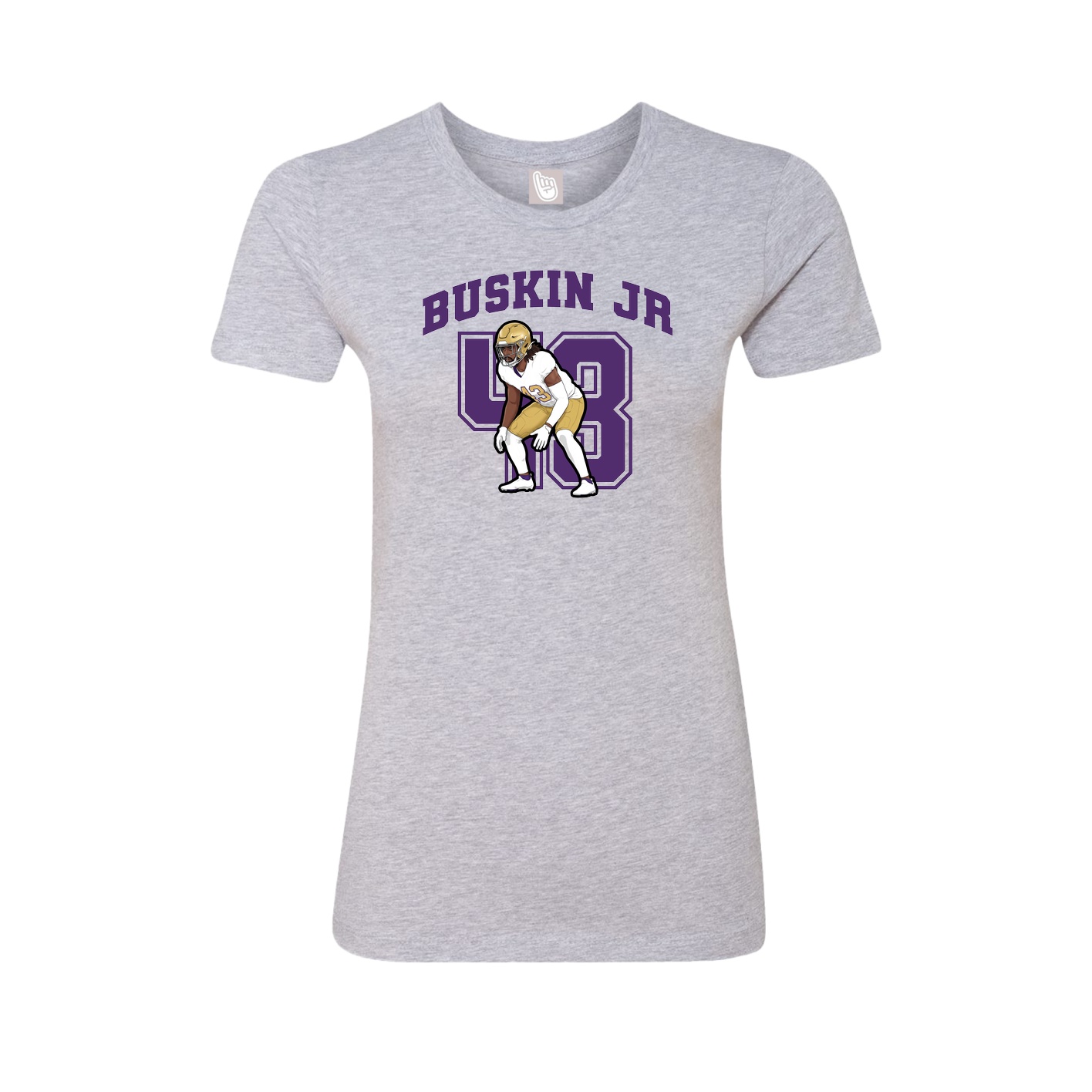 Fitted Women's Tee — Number in Grey