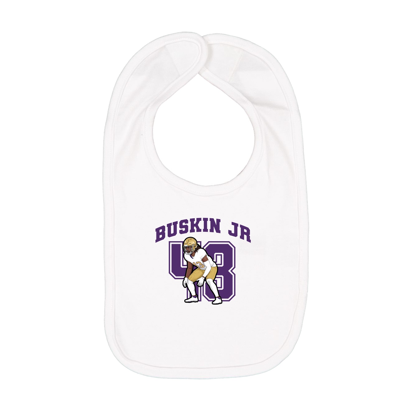 Infant Bib — Number in White