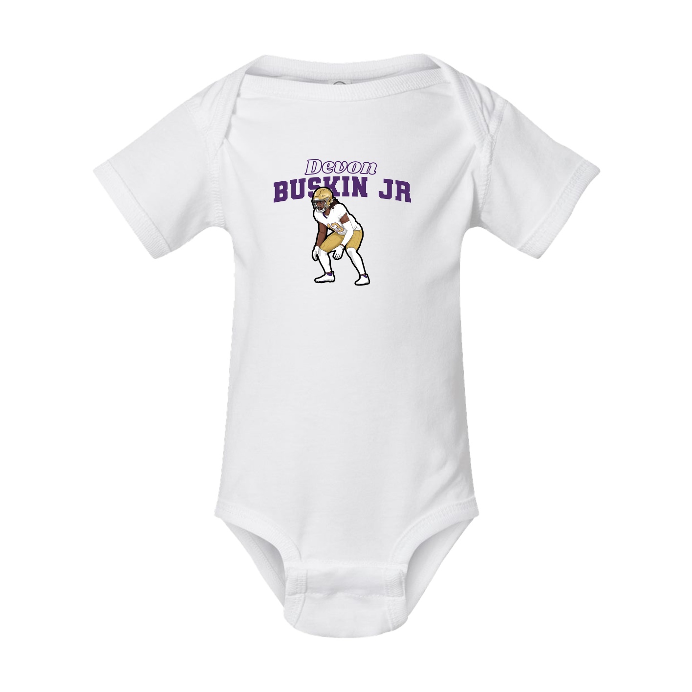 Baby Onesie — Name Arch in White