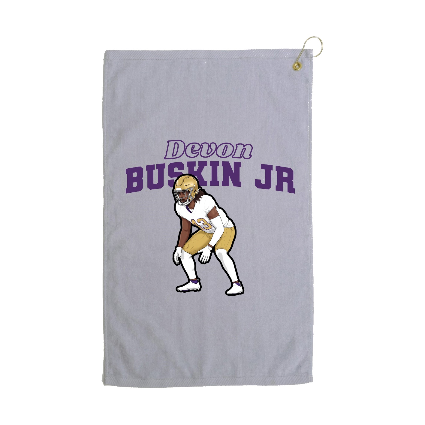 Golf Towel — Name Arch in Grey