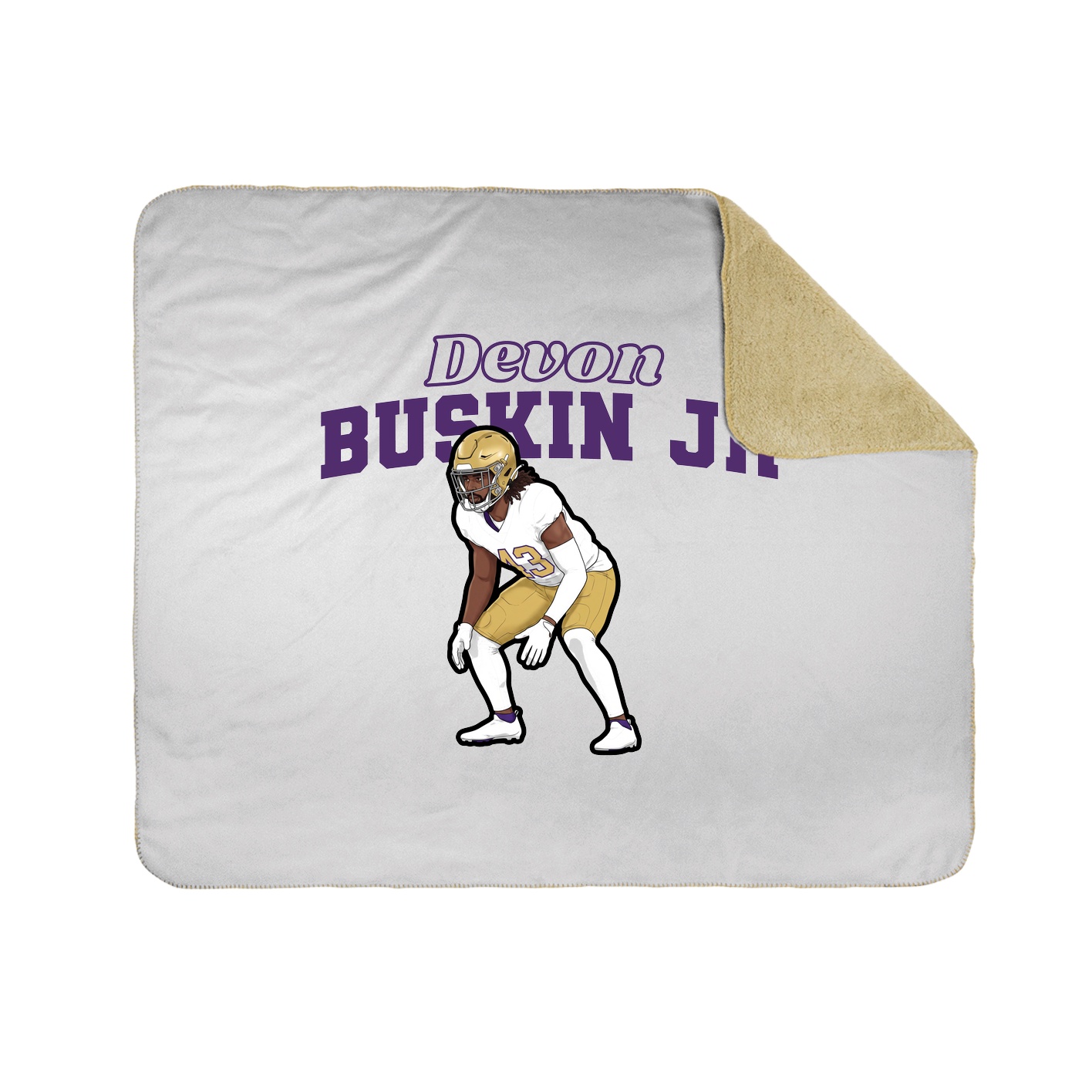 Throw Blanket — Name Arch in White