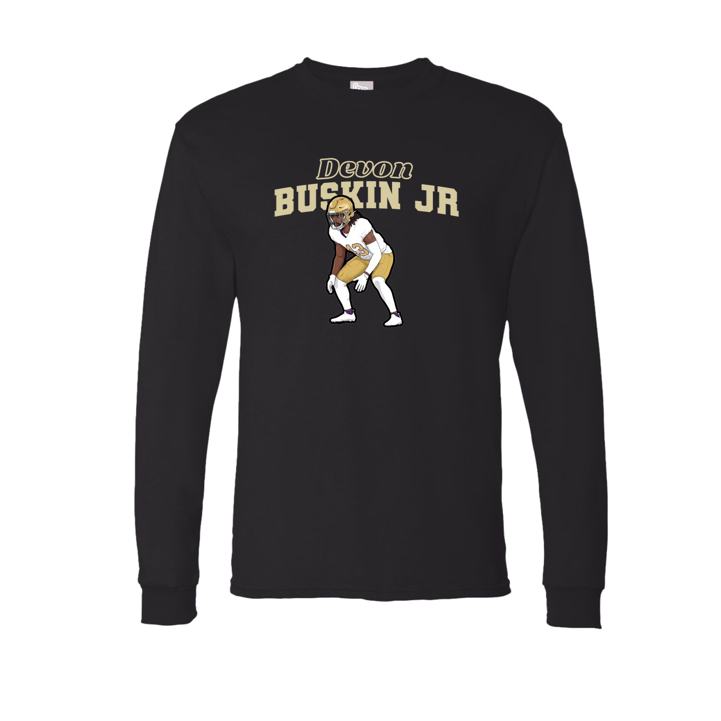 Long Sleeve Tee — Name Arch in Black