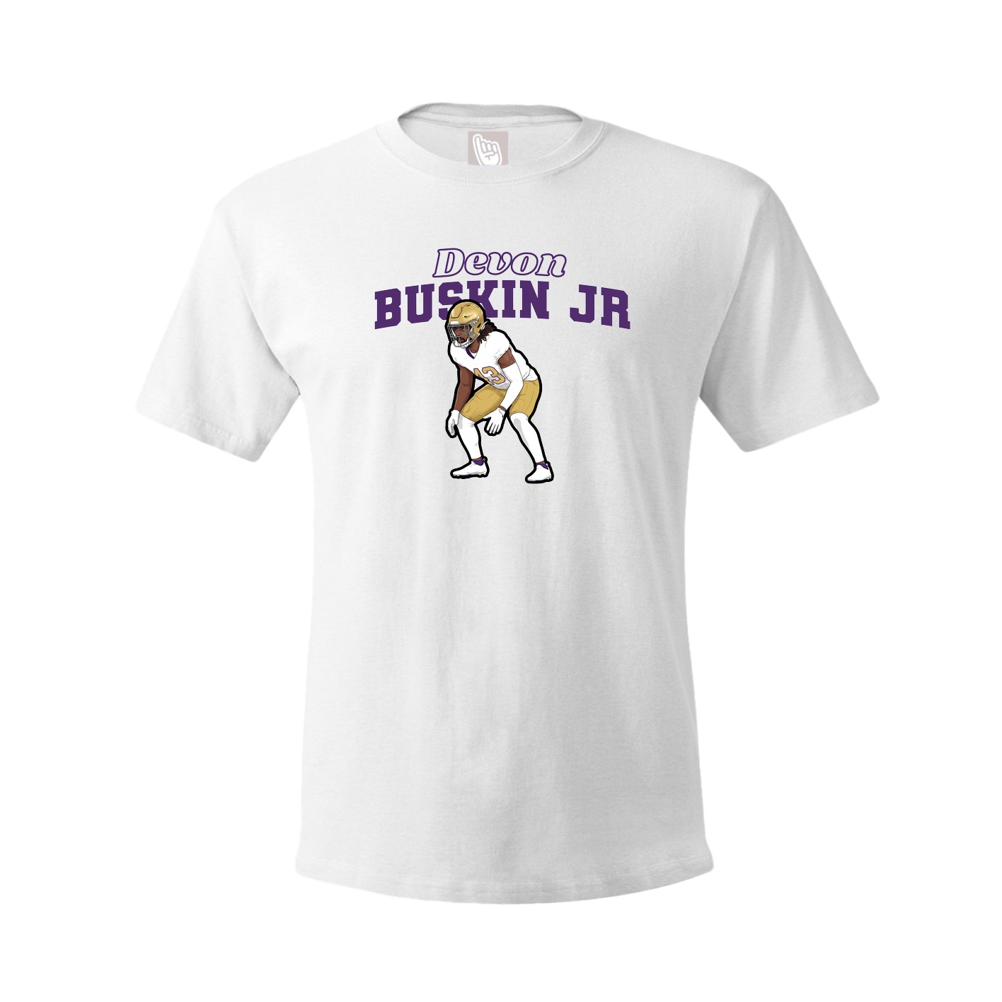Youth Tee — Name Arch in White