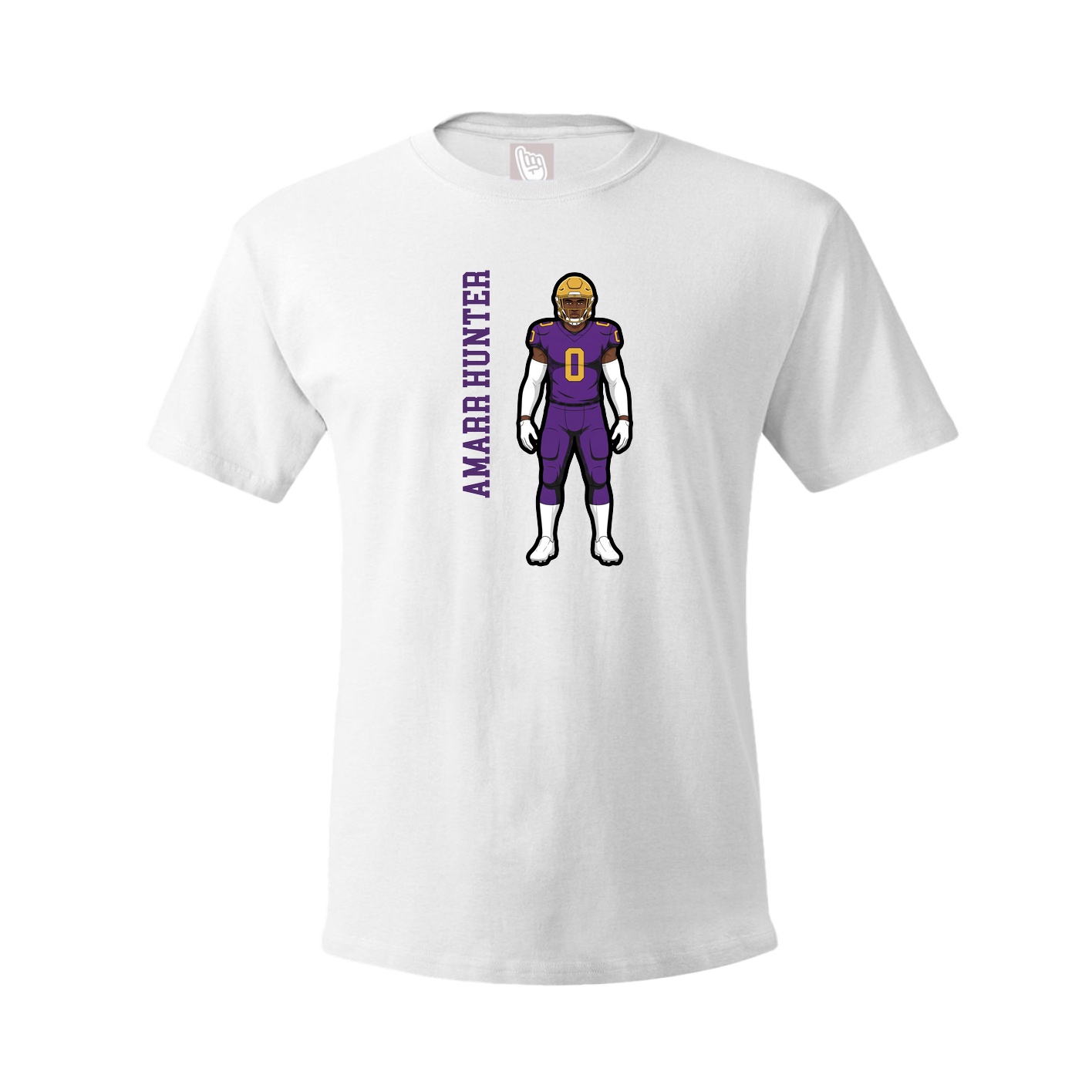 Youth Tee — Name Vertical in White