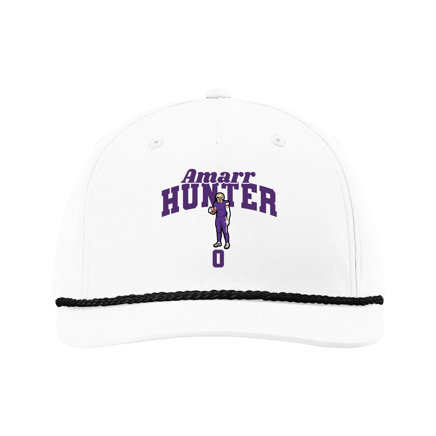Five-Panel Classic Rope Cap — Signature Arch in White
