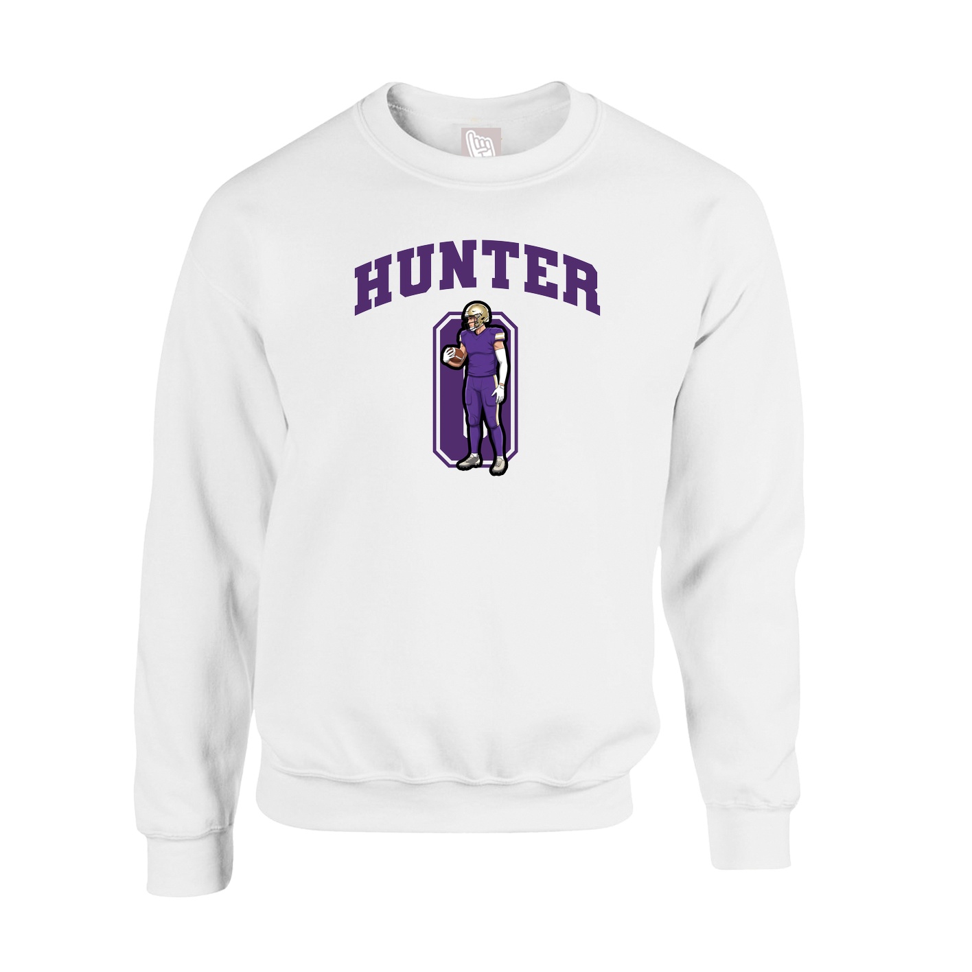 Fleece Crew — Number in White