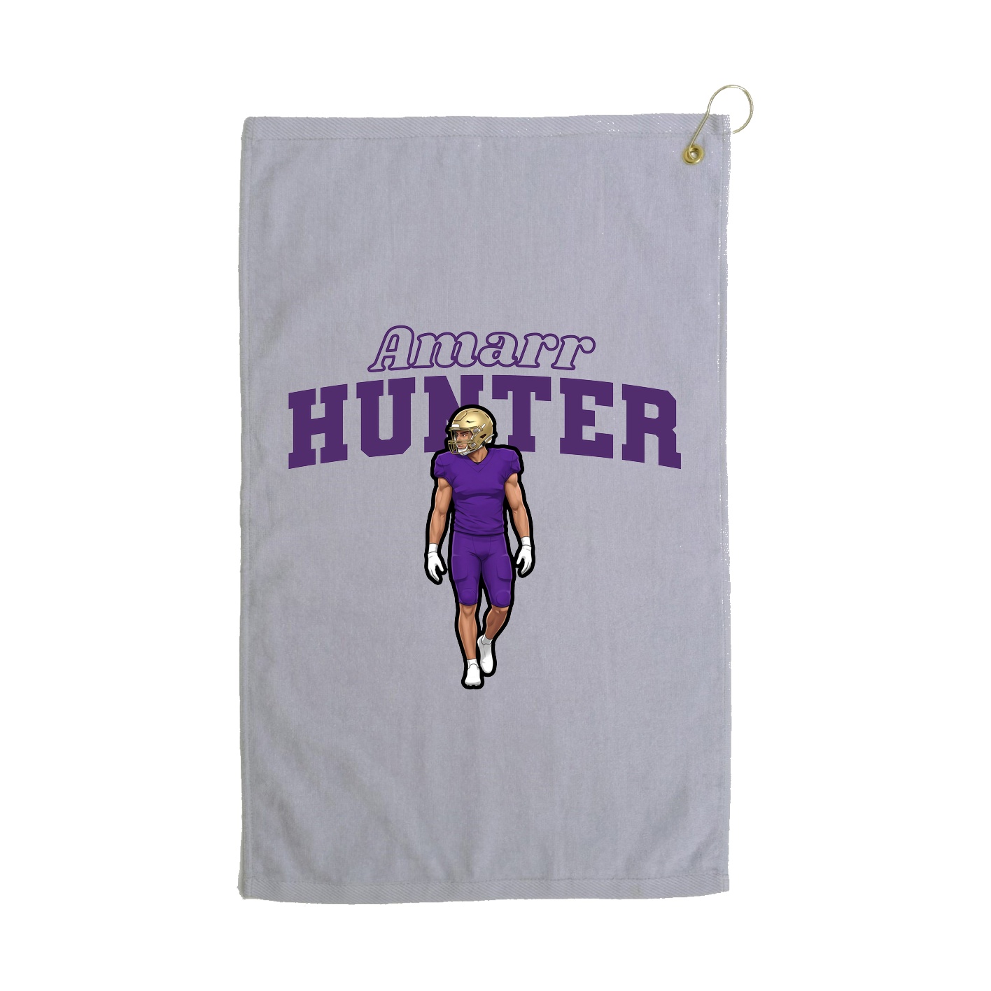 Golf Towel — Name Arch in Grey