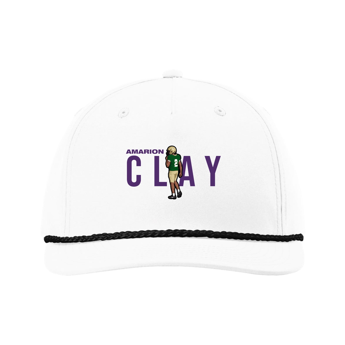 Five-Panel Classic Rope Cap — Player Name in White