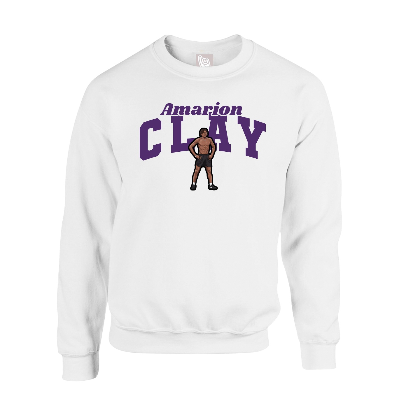 Fleece Crew — Signature Arch in White