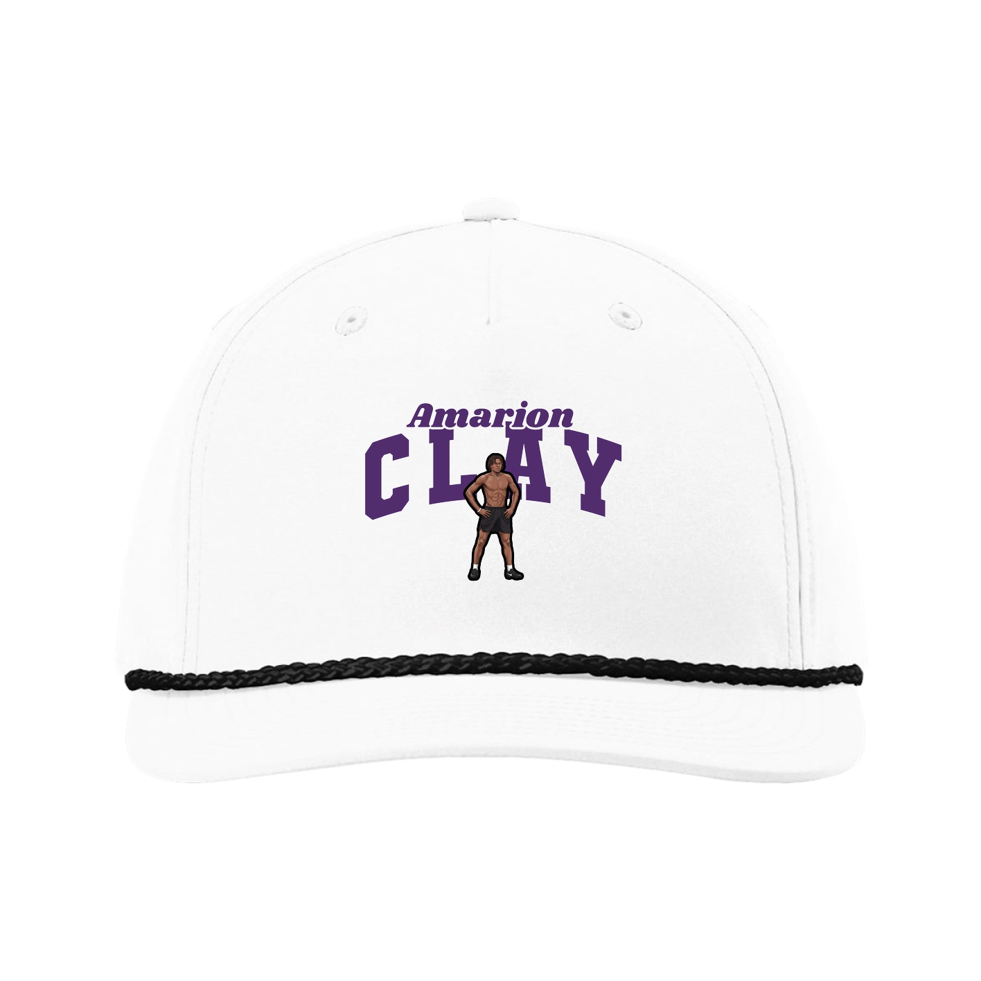 Five-Panel Classic Rope Cap — Signature Arch in White