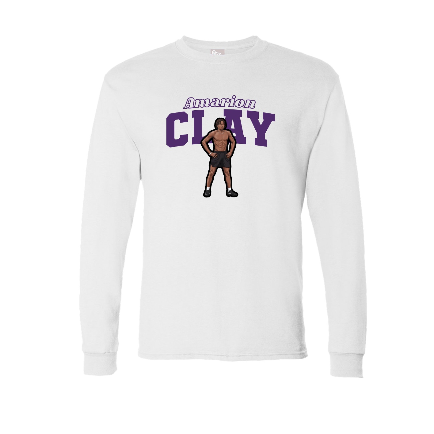 Long Sleeve Tee — Name Arch in White